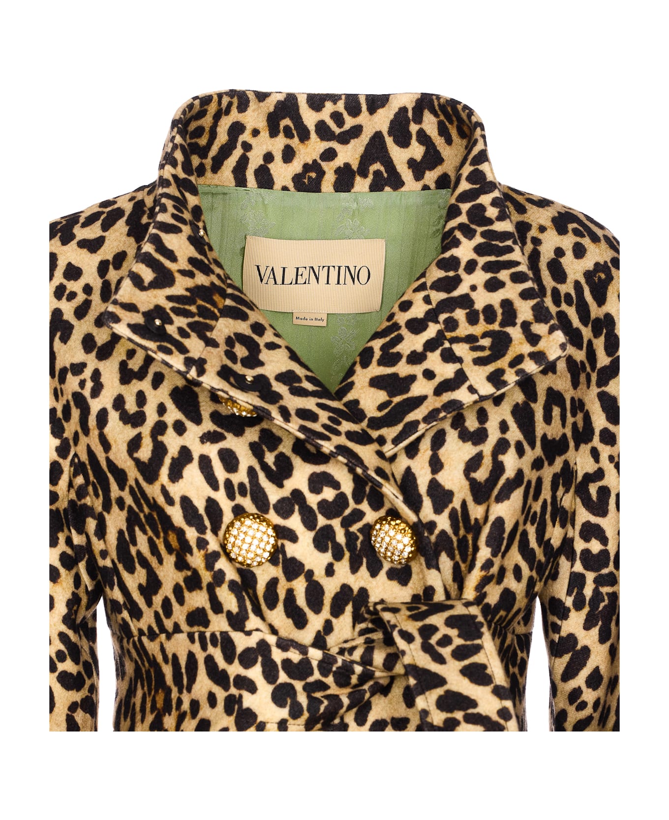 Valentino Garavani Animalier Print Cloth Coat - Brown