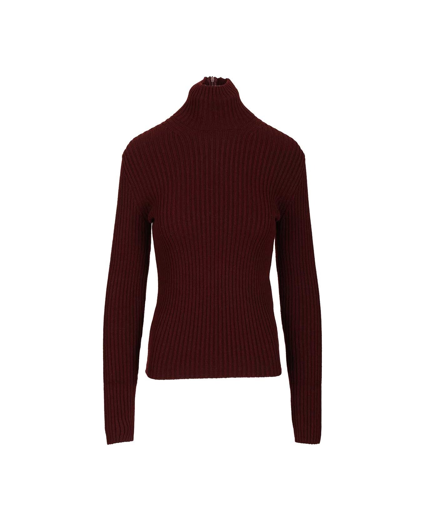 Max Mara Wool And Cashmere Turtleneck Sweater - BORDEAUX