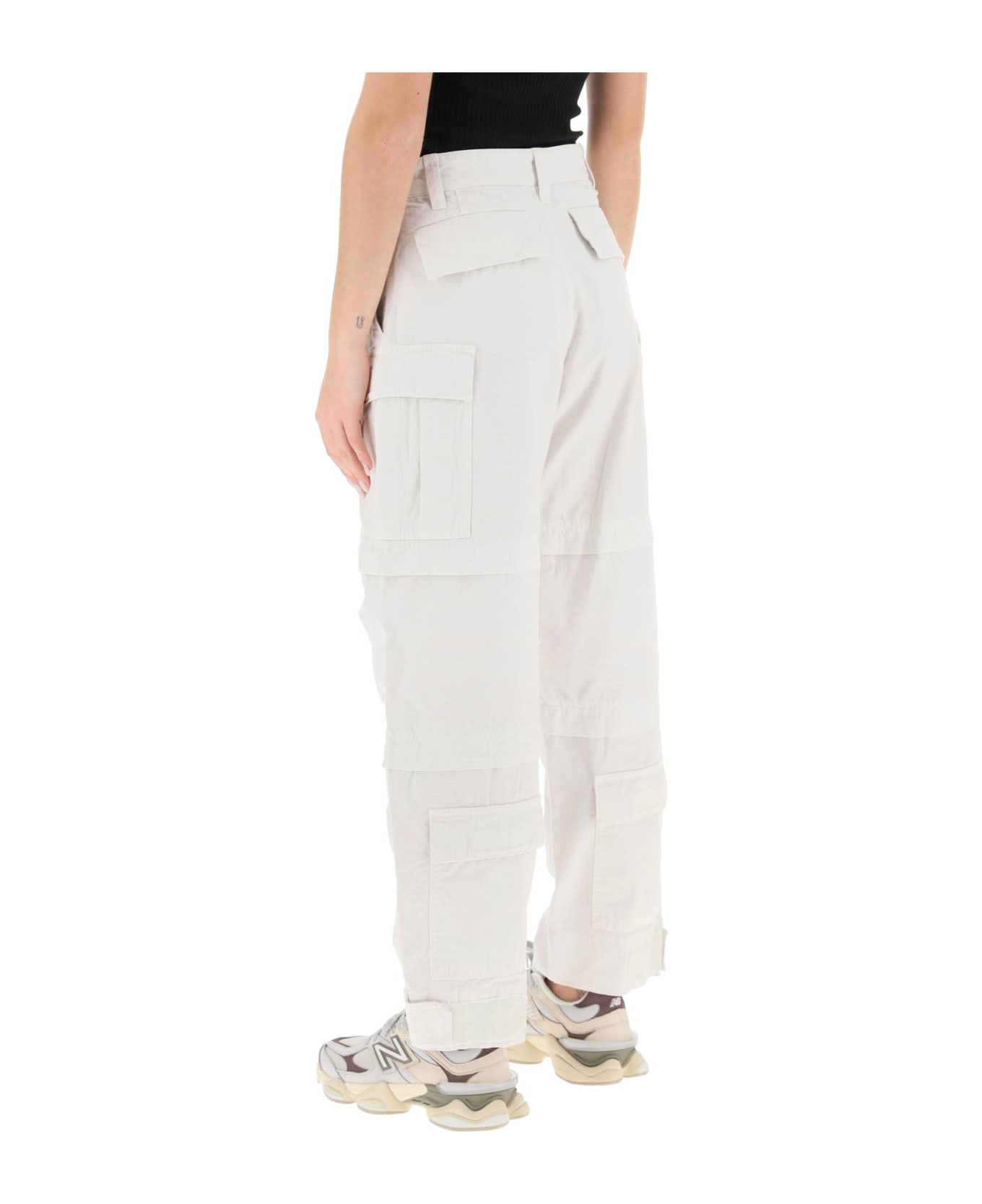 DARKPARK 'julia' Ripstop Cotton Cargo Pants - WHITE ボトムス