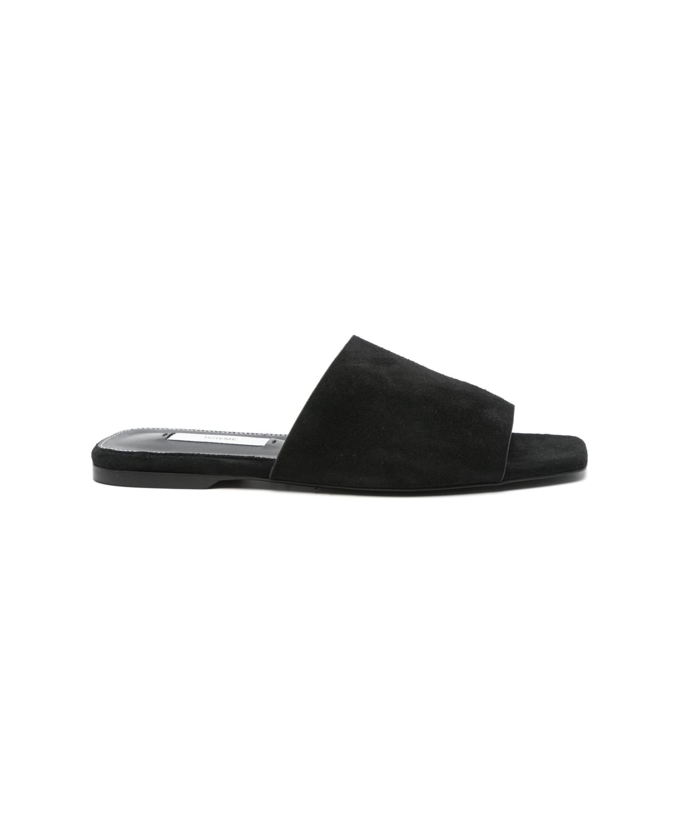 Totême Velvet Flat Sandals - Black