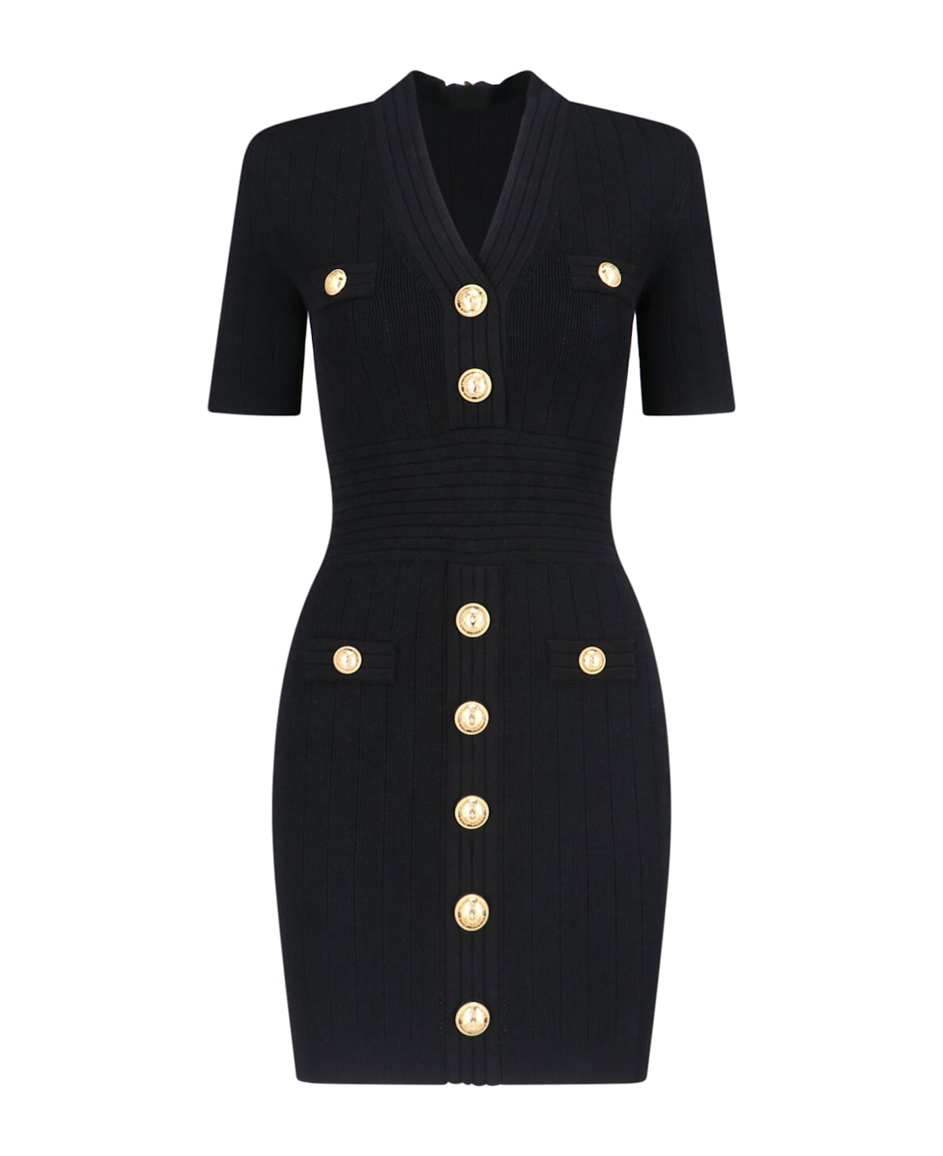 Balmain Knit Mini Dress - Black