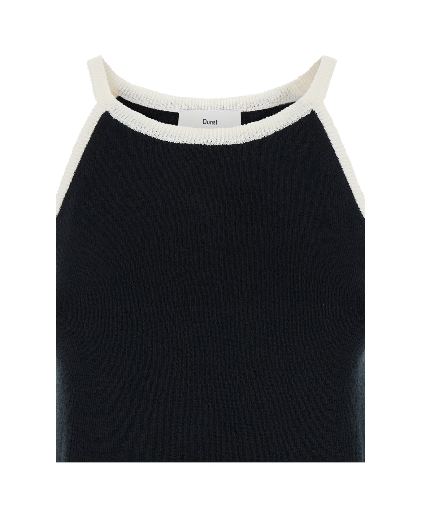 Dunst Black Knit Halterneck Top In Cotton Blend Woman - Black