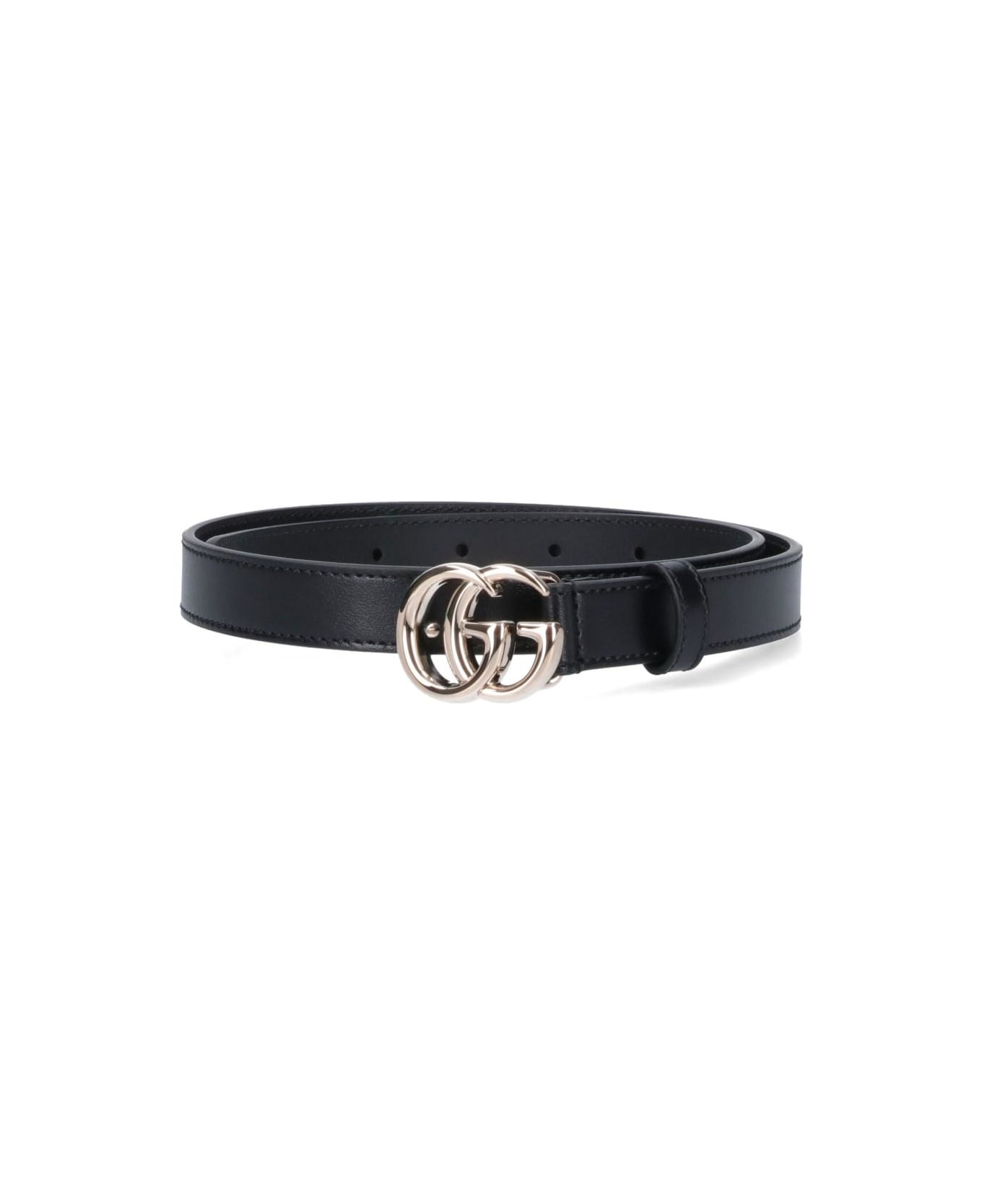 Gucci 'gg Marmont' Thin Belt - Black