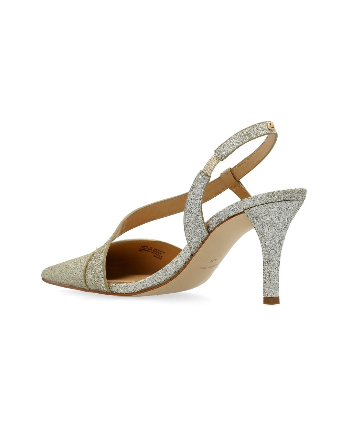 Michael Kors Jaida Glitter Embellished Pumps - Pale Gold