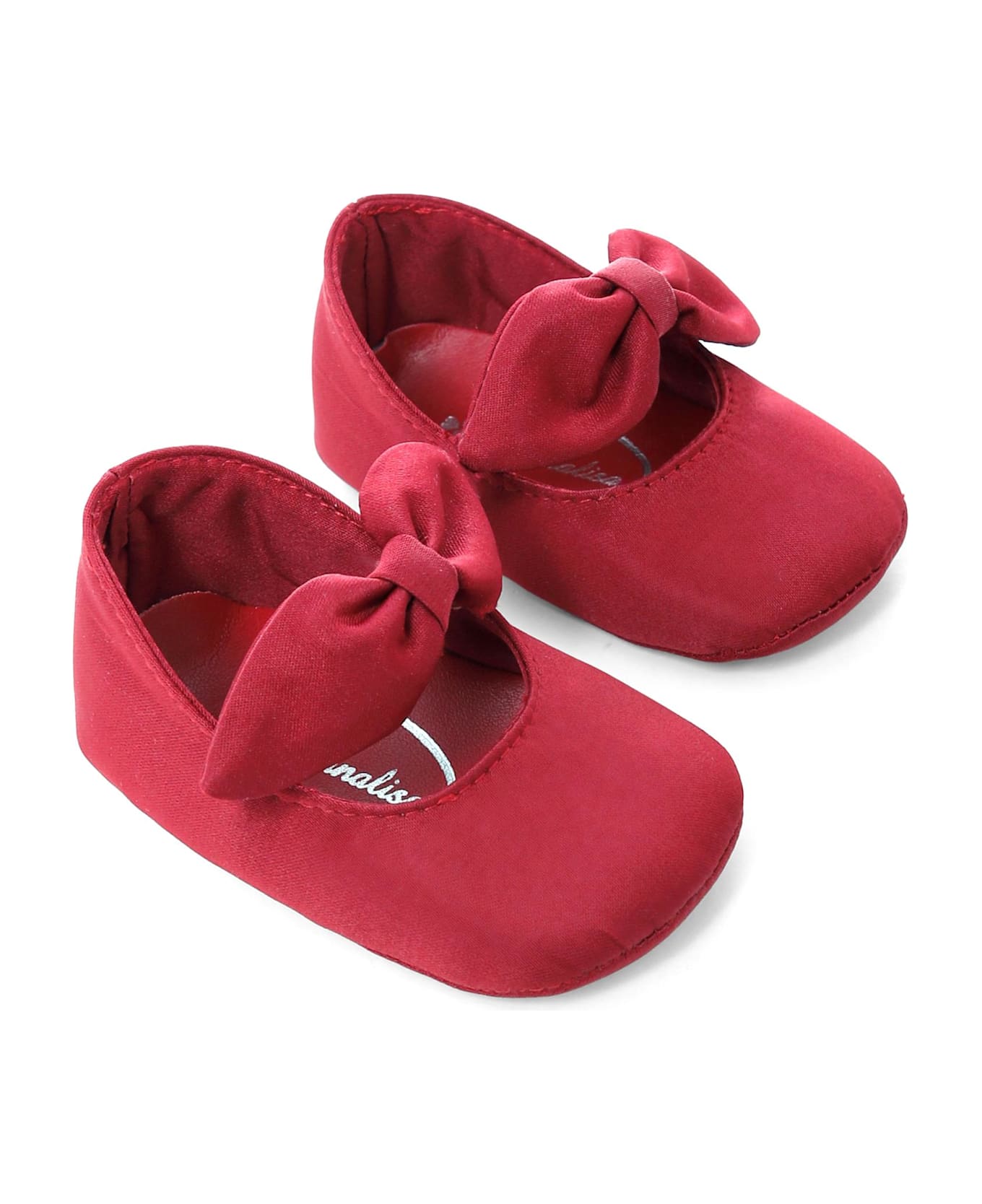 Monnalisa Red Ballet Flat For Baby Girl With Bow - Red