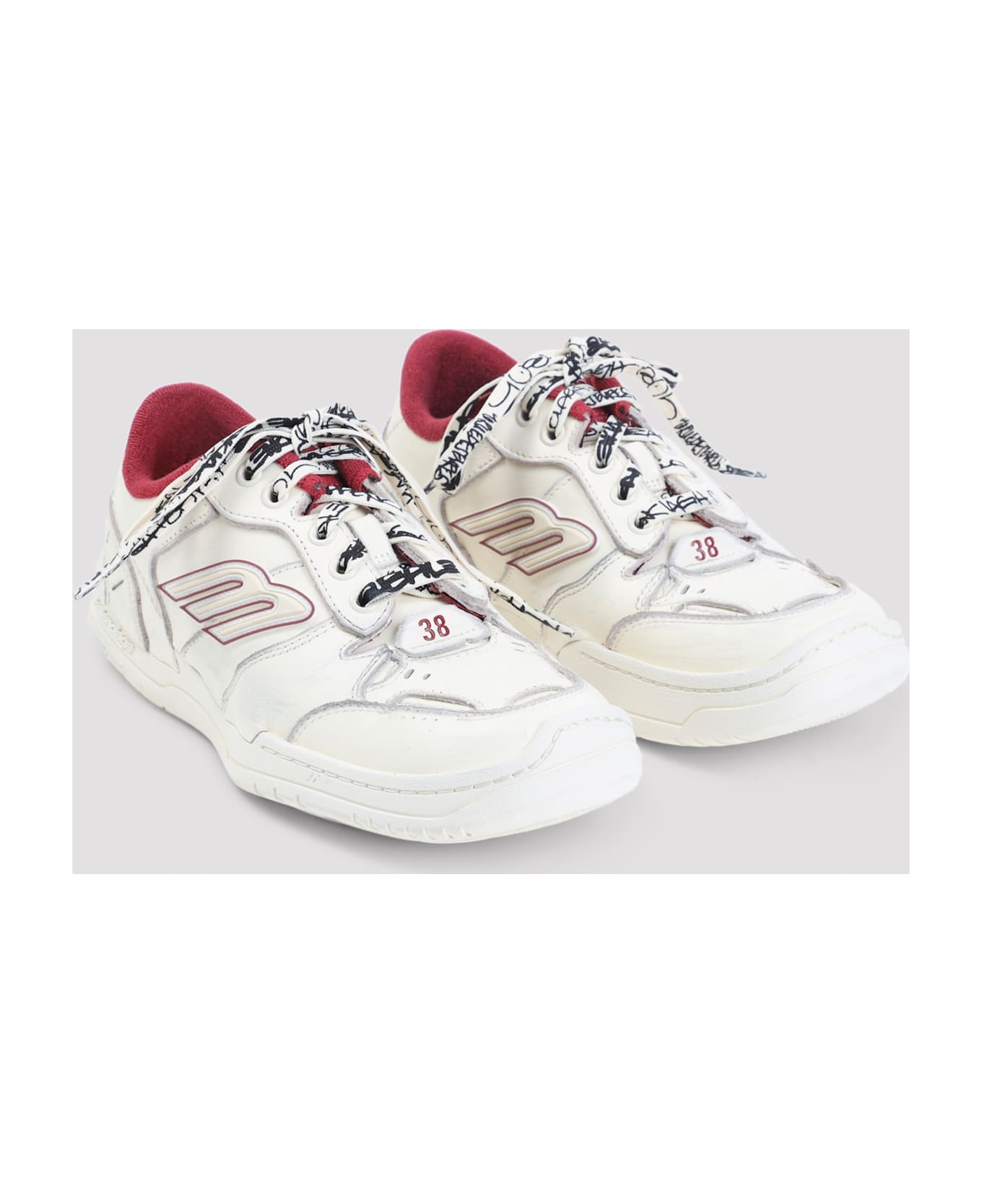 Balenciaga Hamptons Sneakers - Off White Red