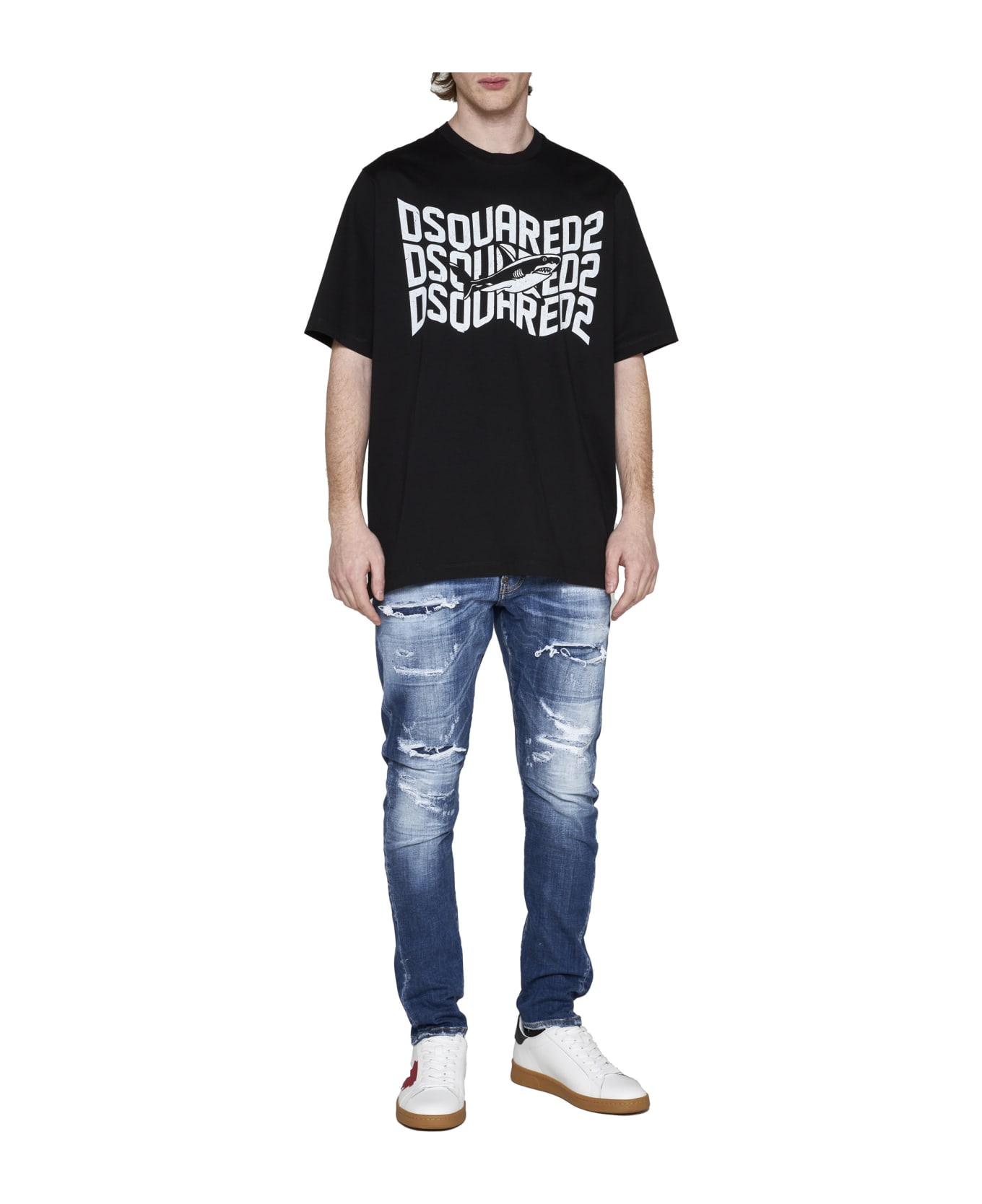 T-Shirt Uomo DSQUARED2 Manica Corta, Modello D9M205190, Colore Nero, Cotone