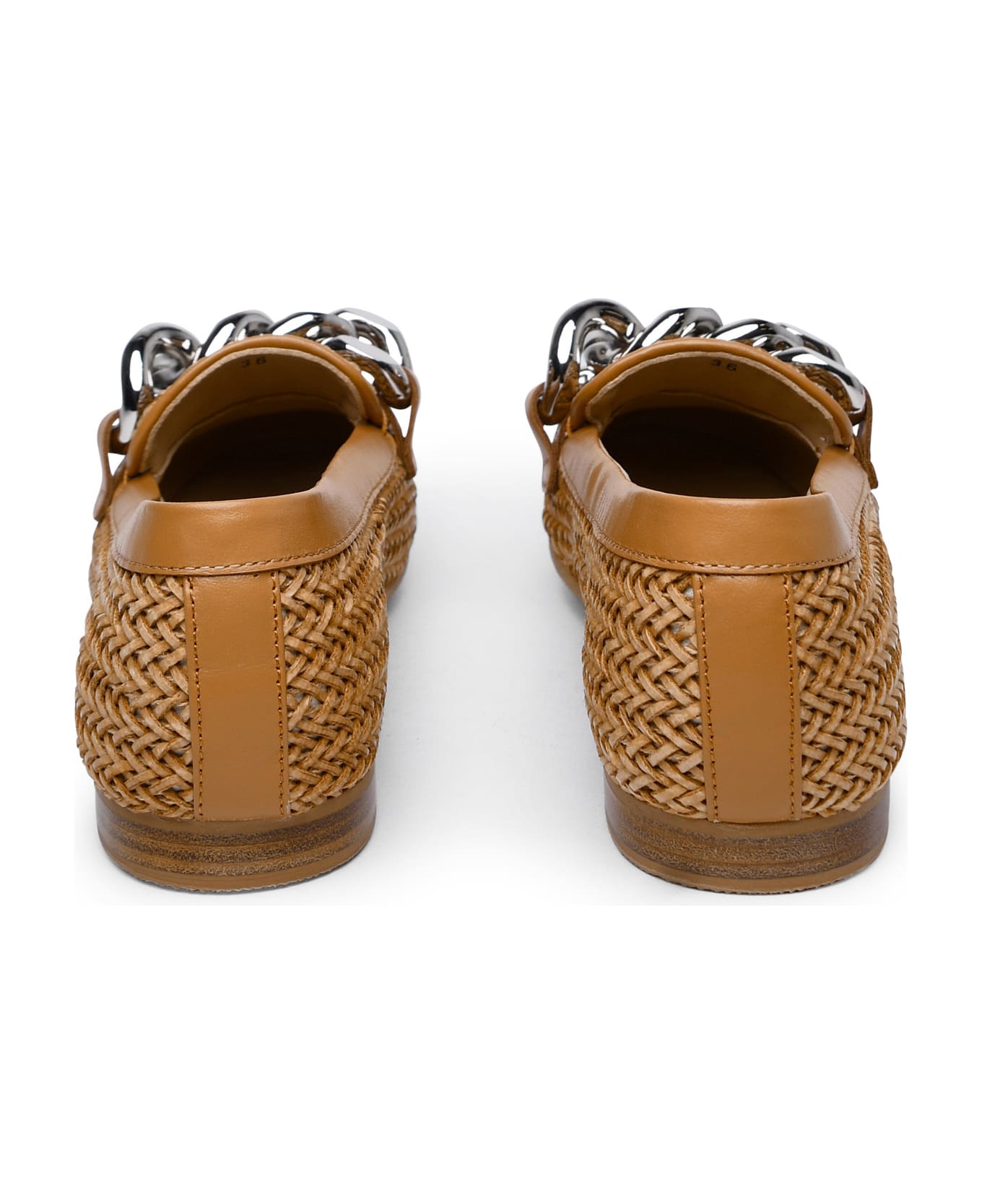 Casadei 'hanoi' Natural Vegan Leather Loafers - Brown フラットシューズ
