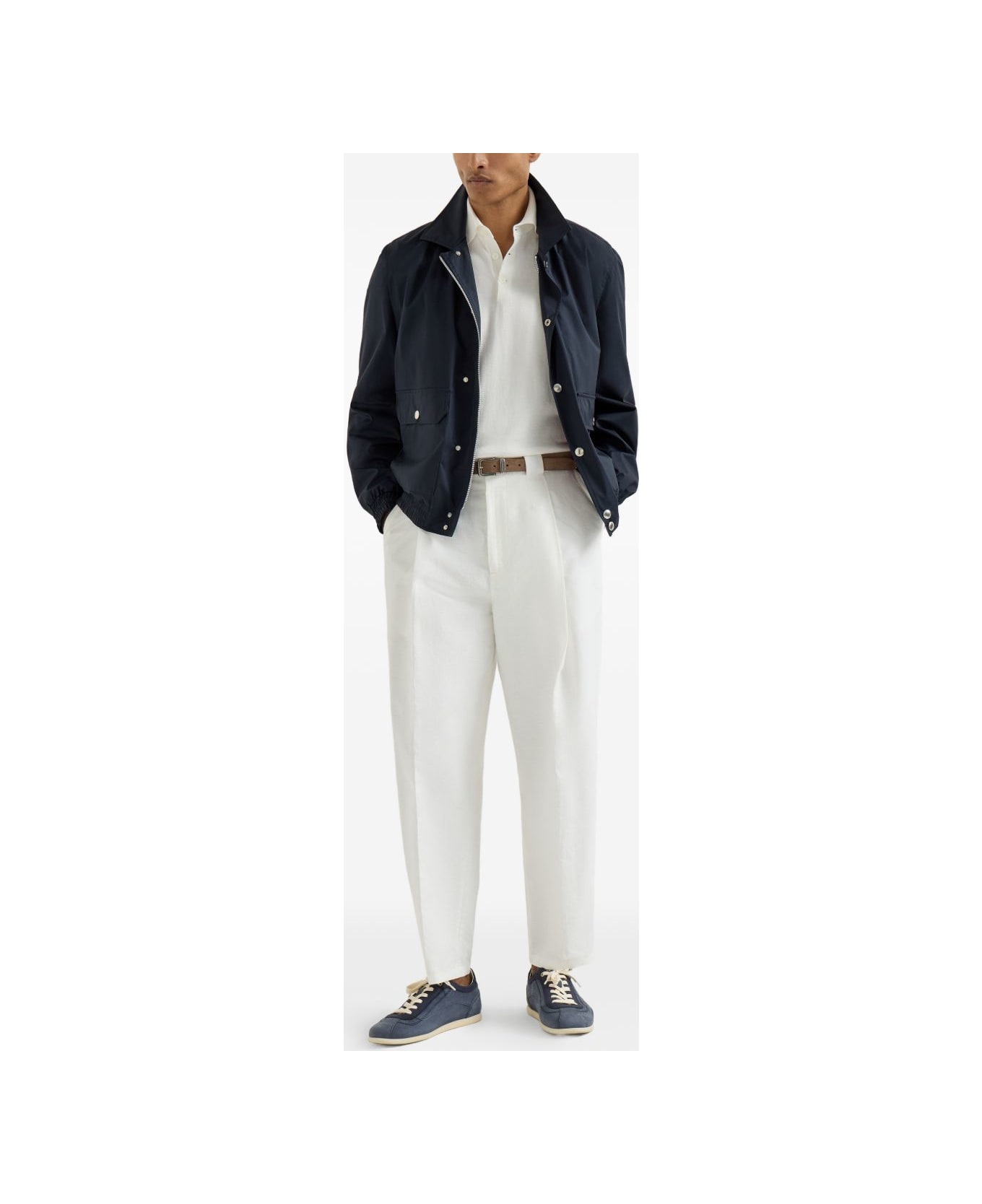 Brunello Cucinelli Logo Cotton Polo Shirt - Beige