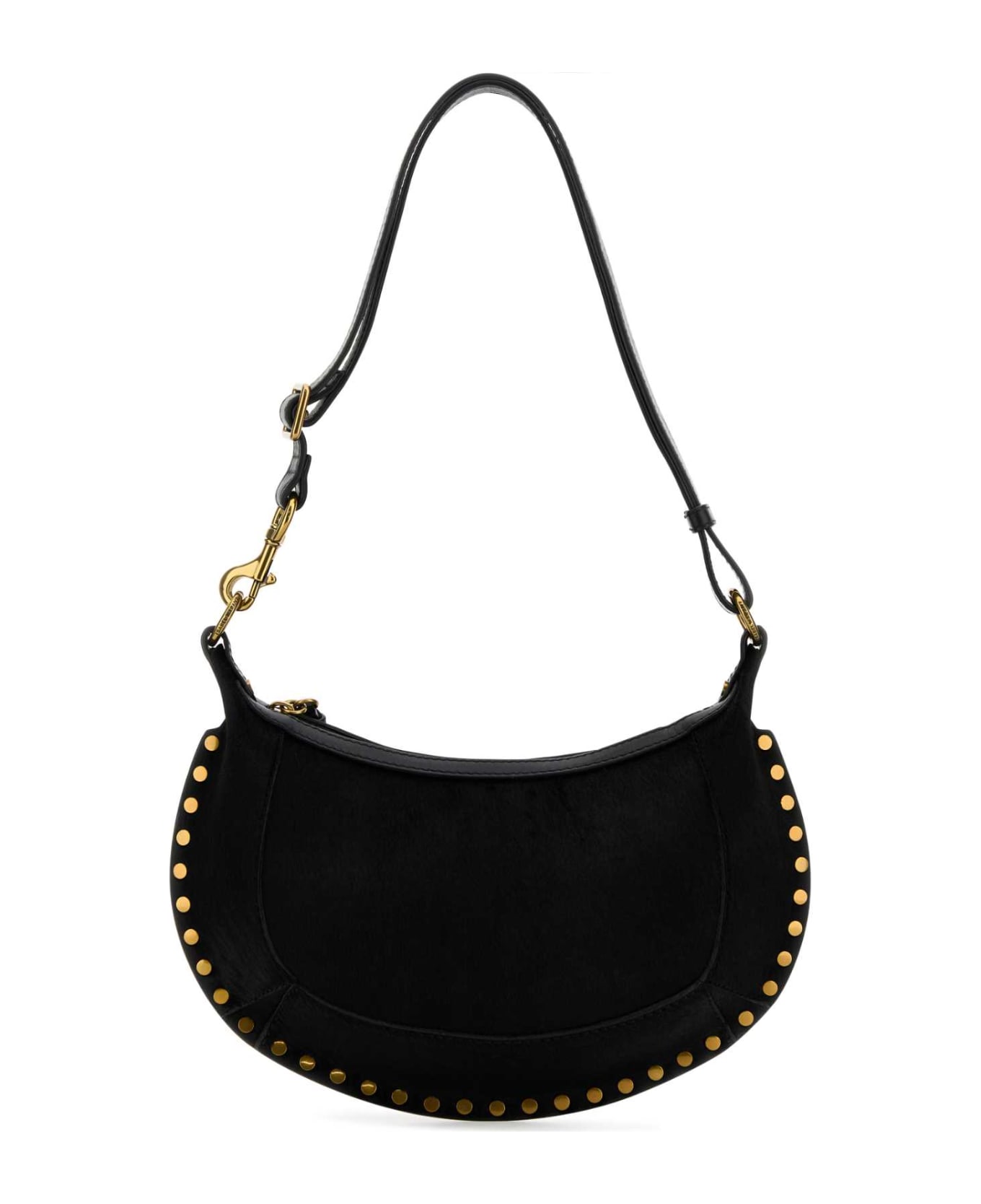 Isabel Marant Black Calf Hair Oskan Moon Shoulder Bag - Black