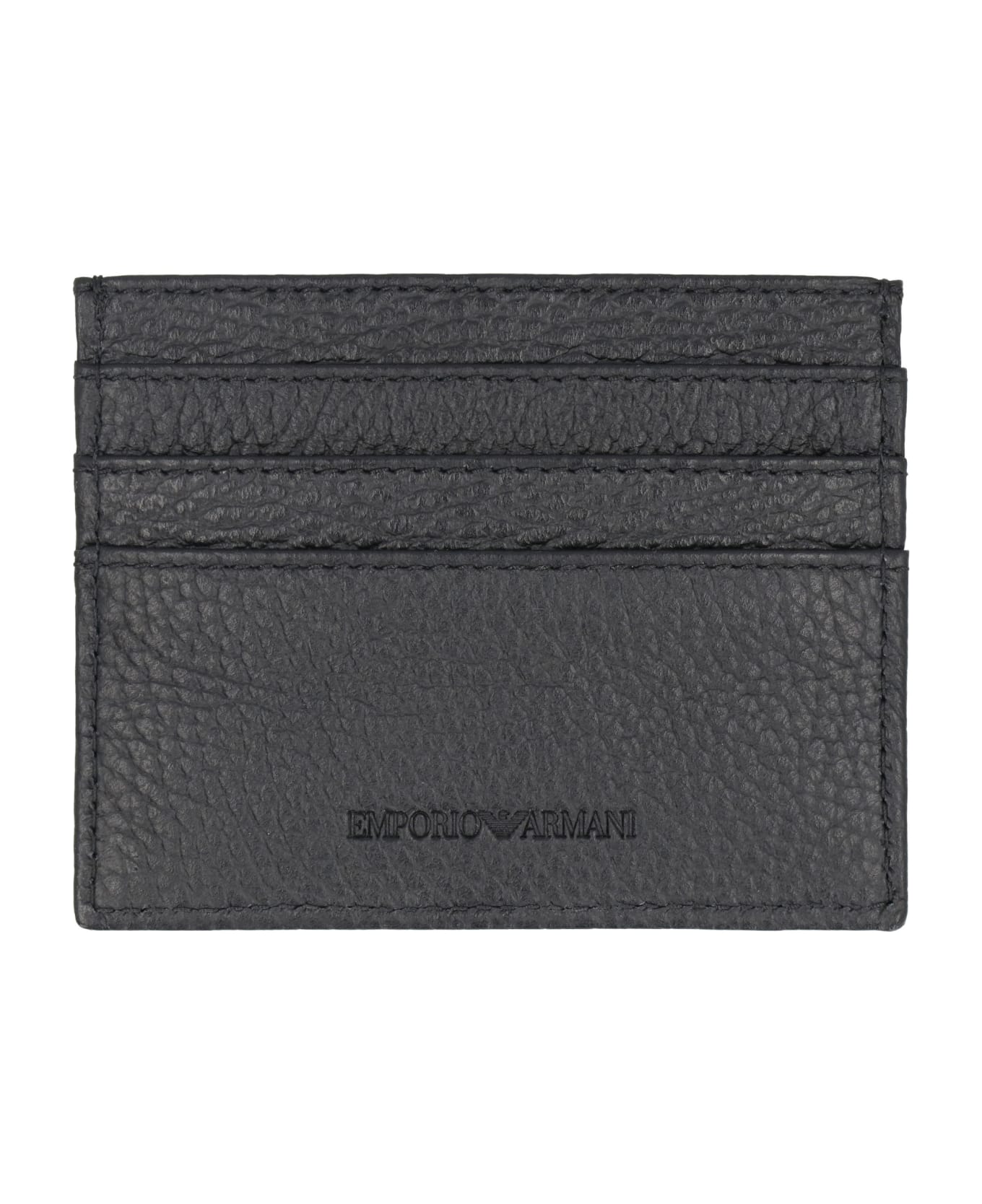 Emporio Armani Leather Card Holder - black 財布