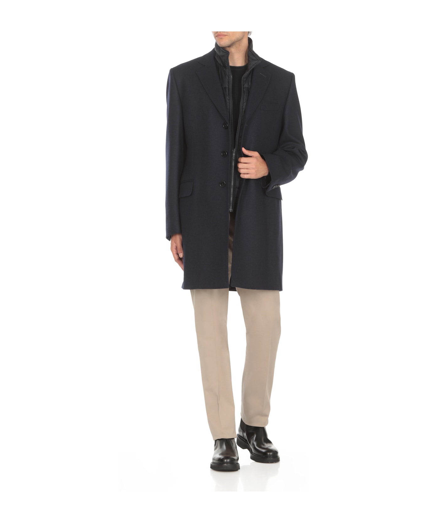 Fay Easy Db Coat - Blue