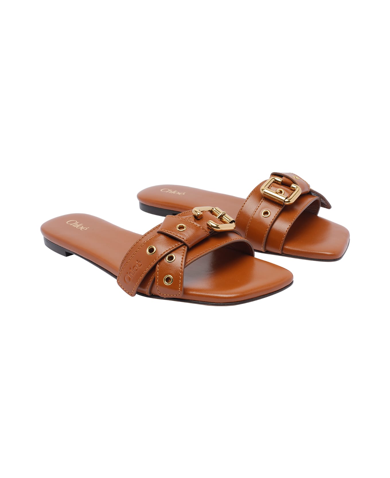 Chloé "mae" Flat Shoes - Brown