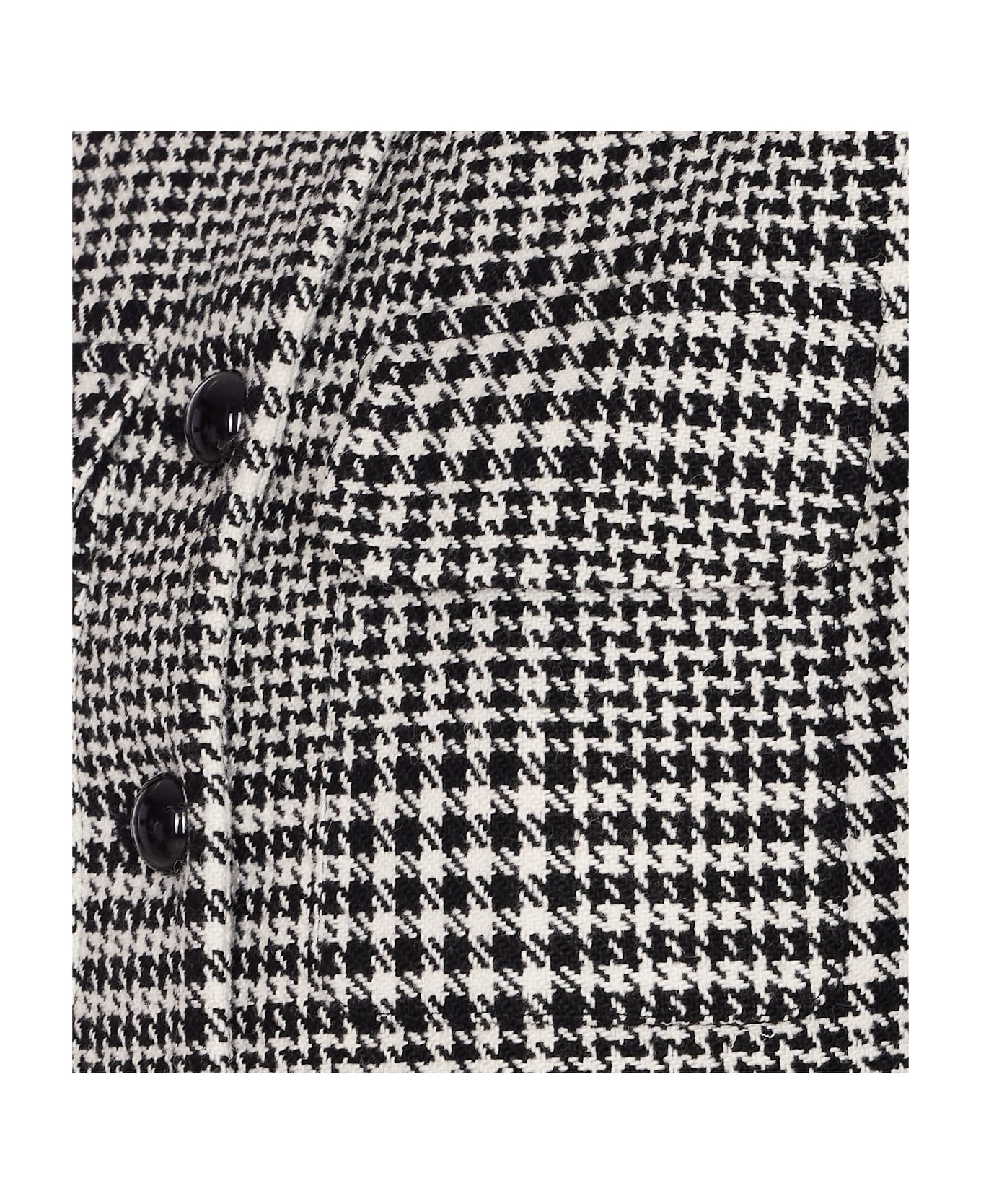 self-portrait Houndtooth Crystal Jacket - Grey