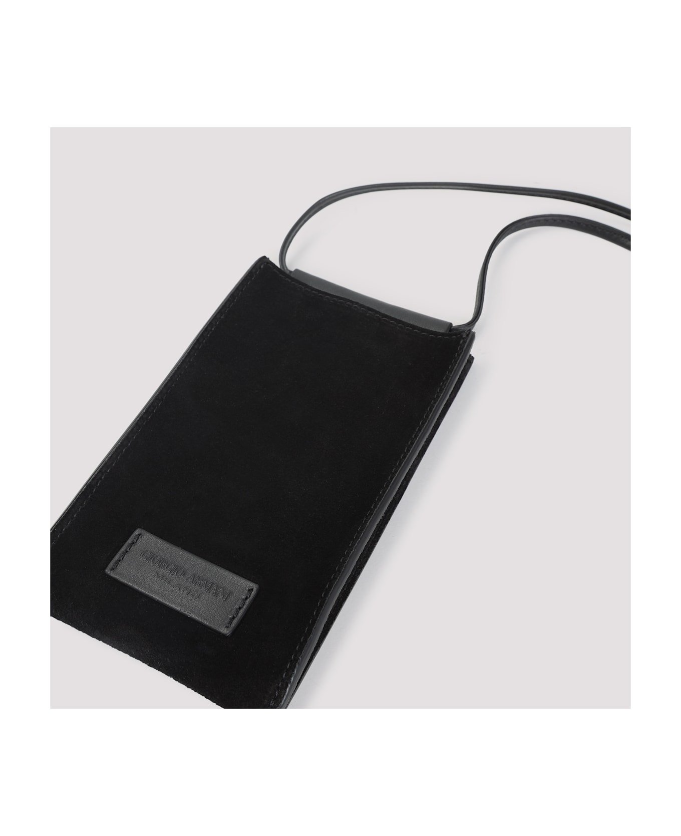 Giorgio Armani Leather Phone Cover - Black
