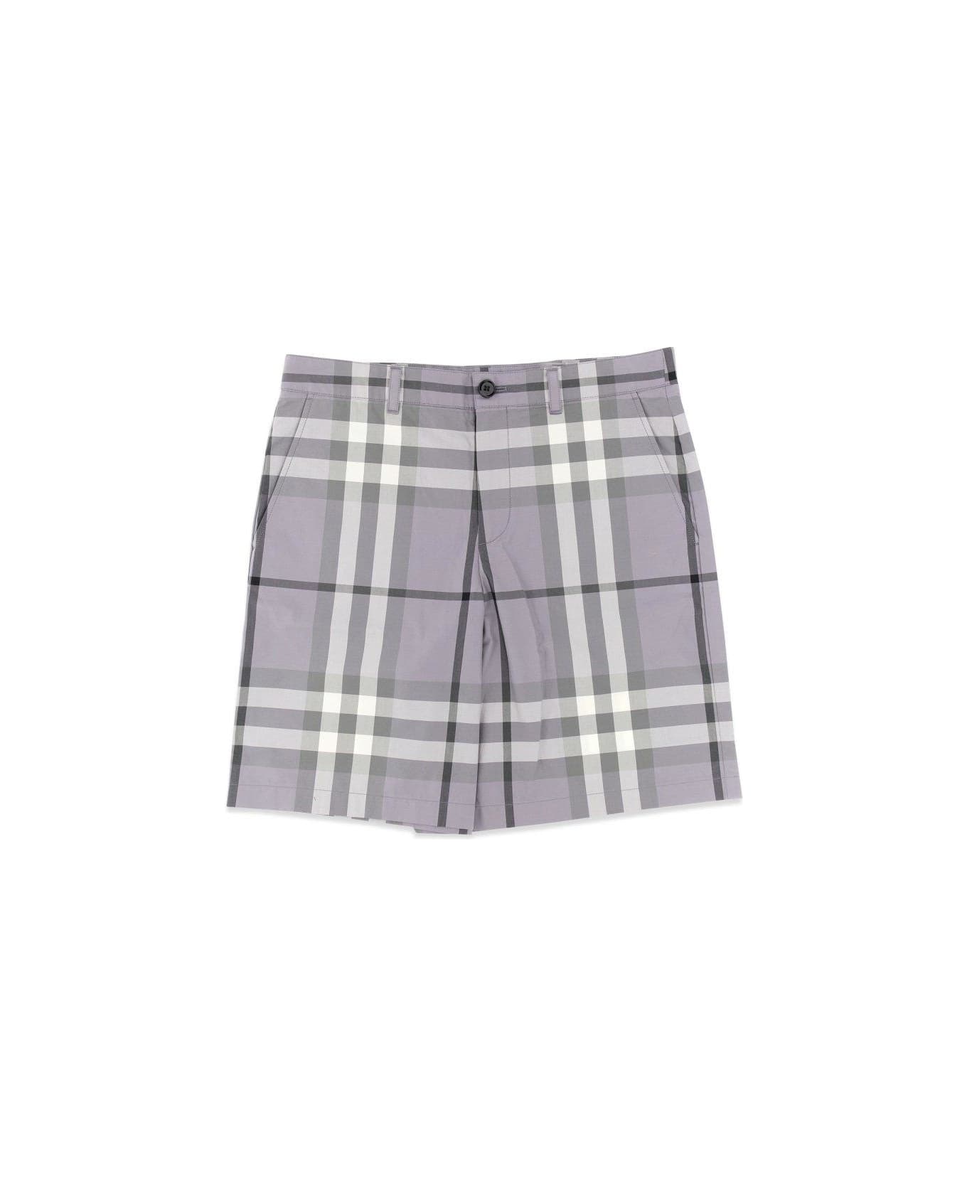 Burberry Check Pattern Bermuda Shorts - GREY ショートパンツ