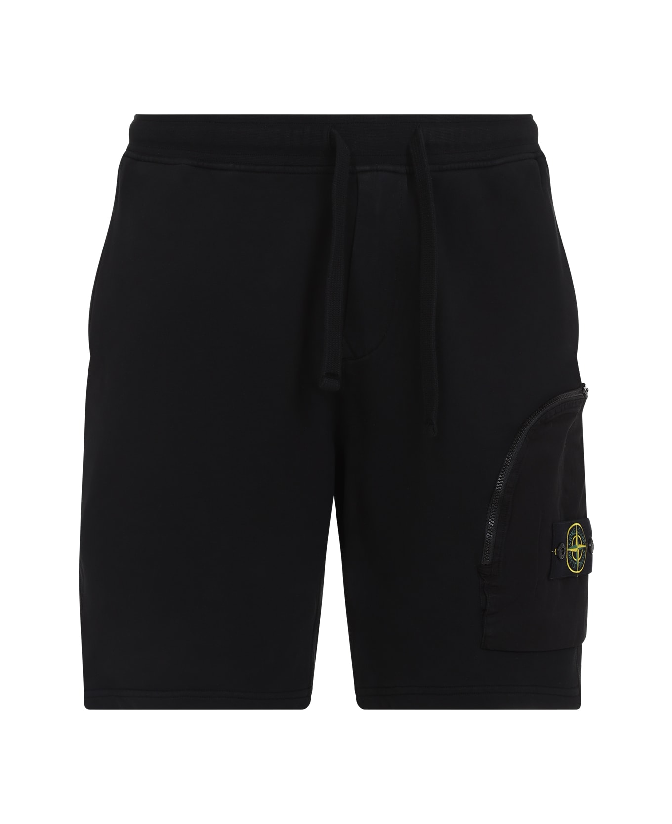 Stone Island Logo-patch Drawstring Shorts - BLACK