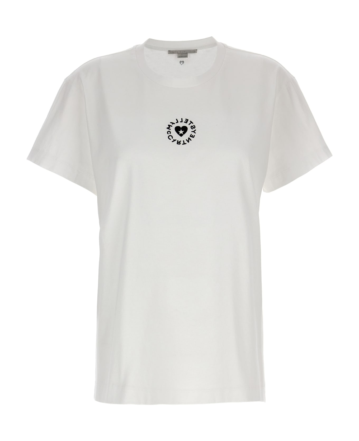 Stella McCartney Cotton T-shirt With Circular Logo - White Tシャツ