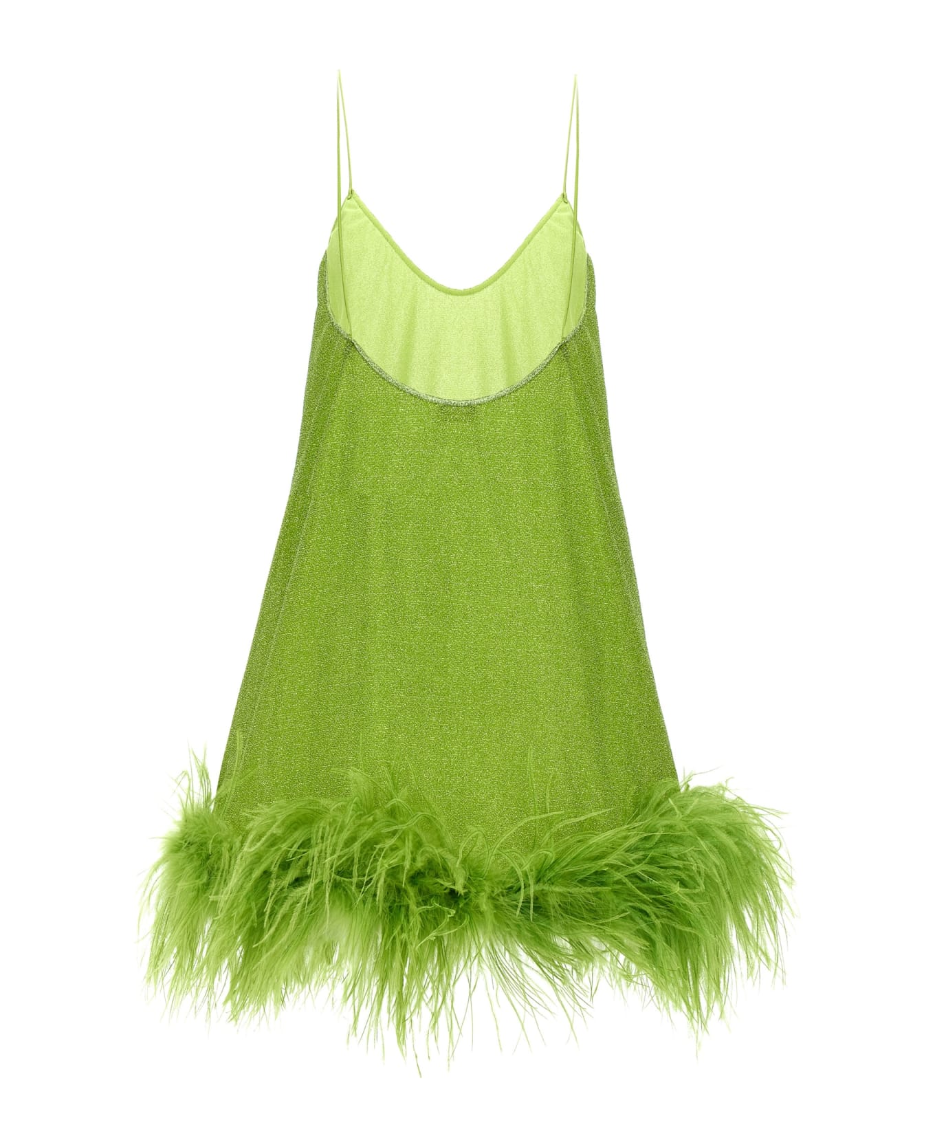 Oseree 'lumiere Plumage' Dress - Lime