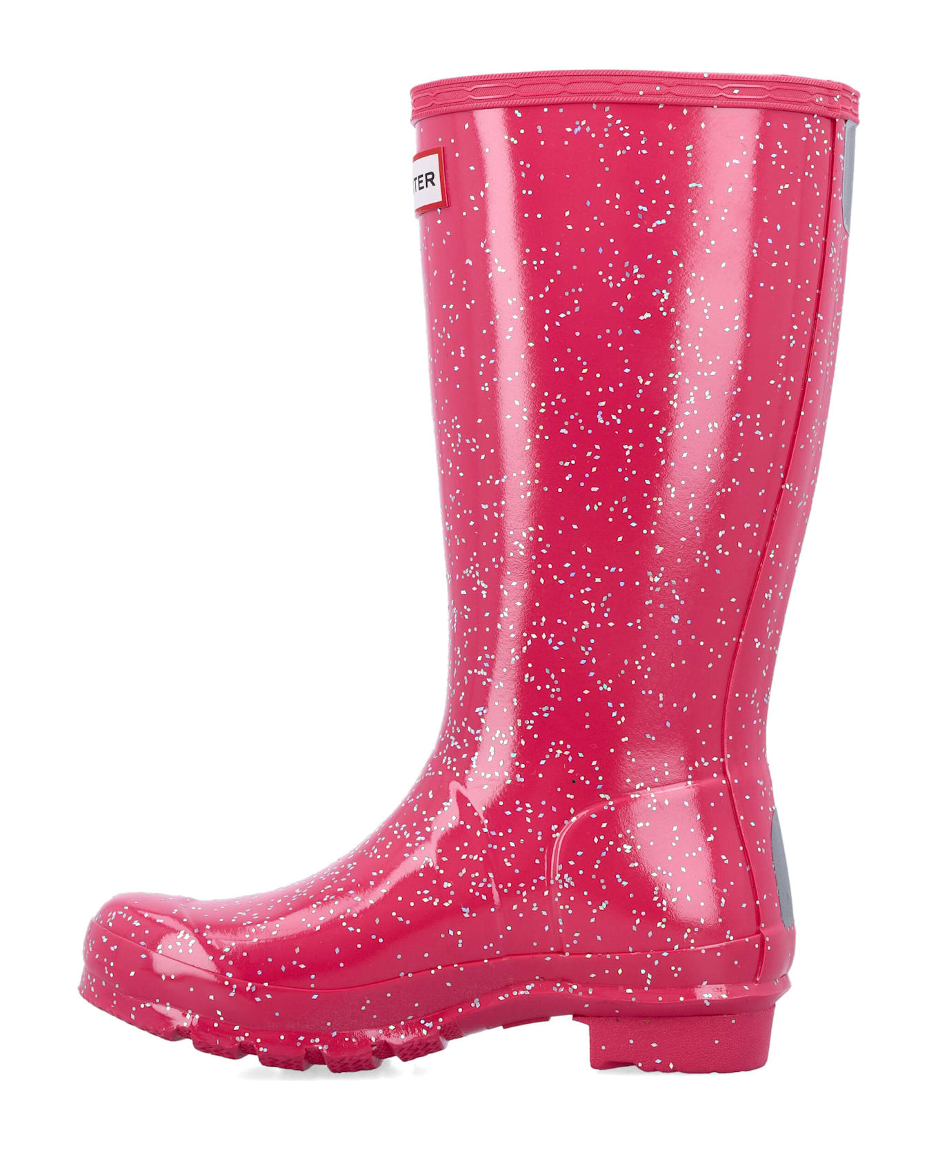 Hunter Big Kids Giant Glitter Wellington Boots - RED