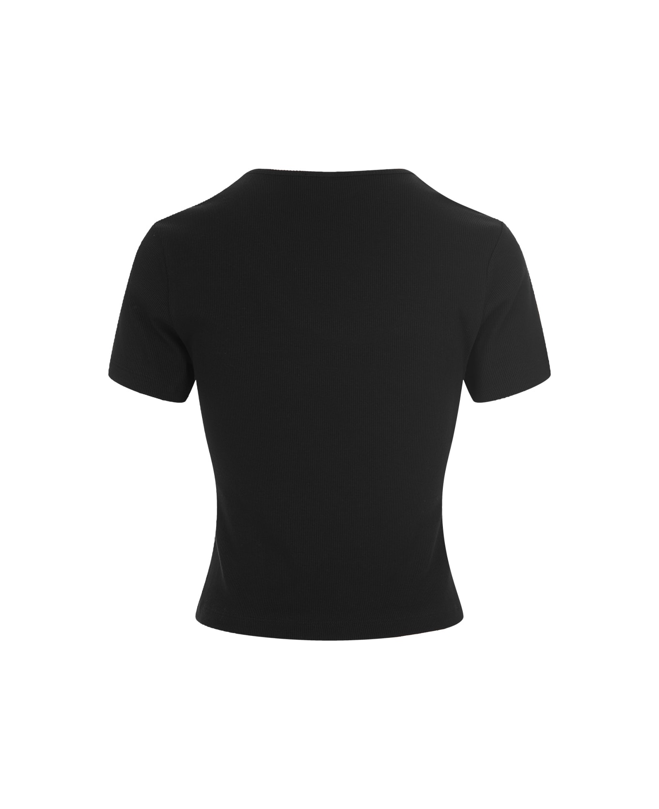 Blumarine Black T-shirt With Jewel Logo - Nero