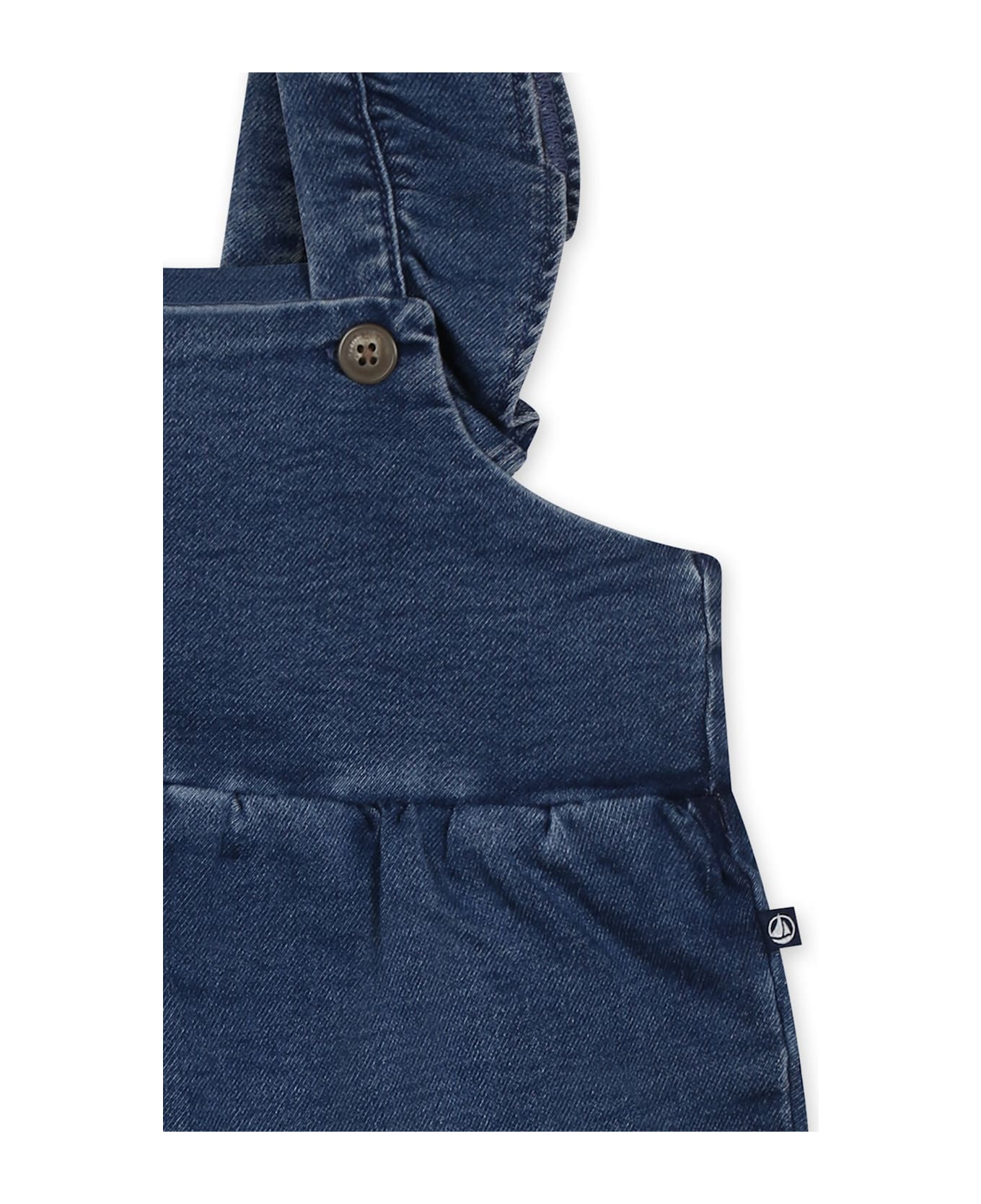 Petit Bateau Denim Dungarees For Baby Girl - Denim