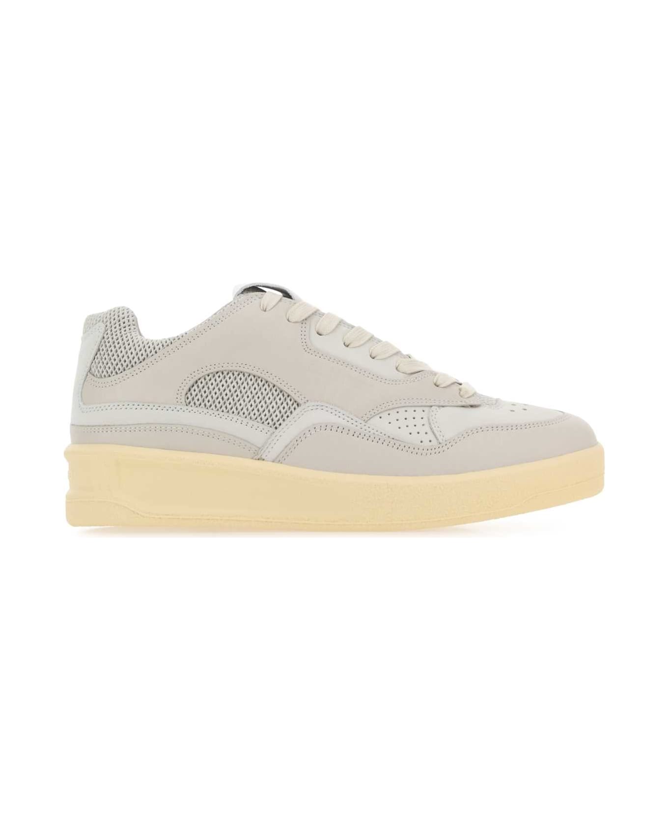 Jil Sander Grey Canvas And Rubber Basket Sneakers - 055