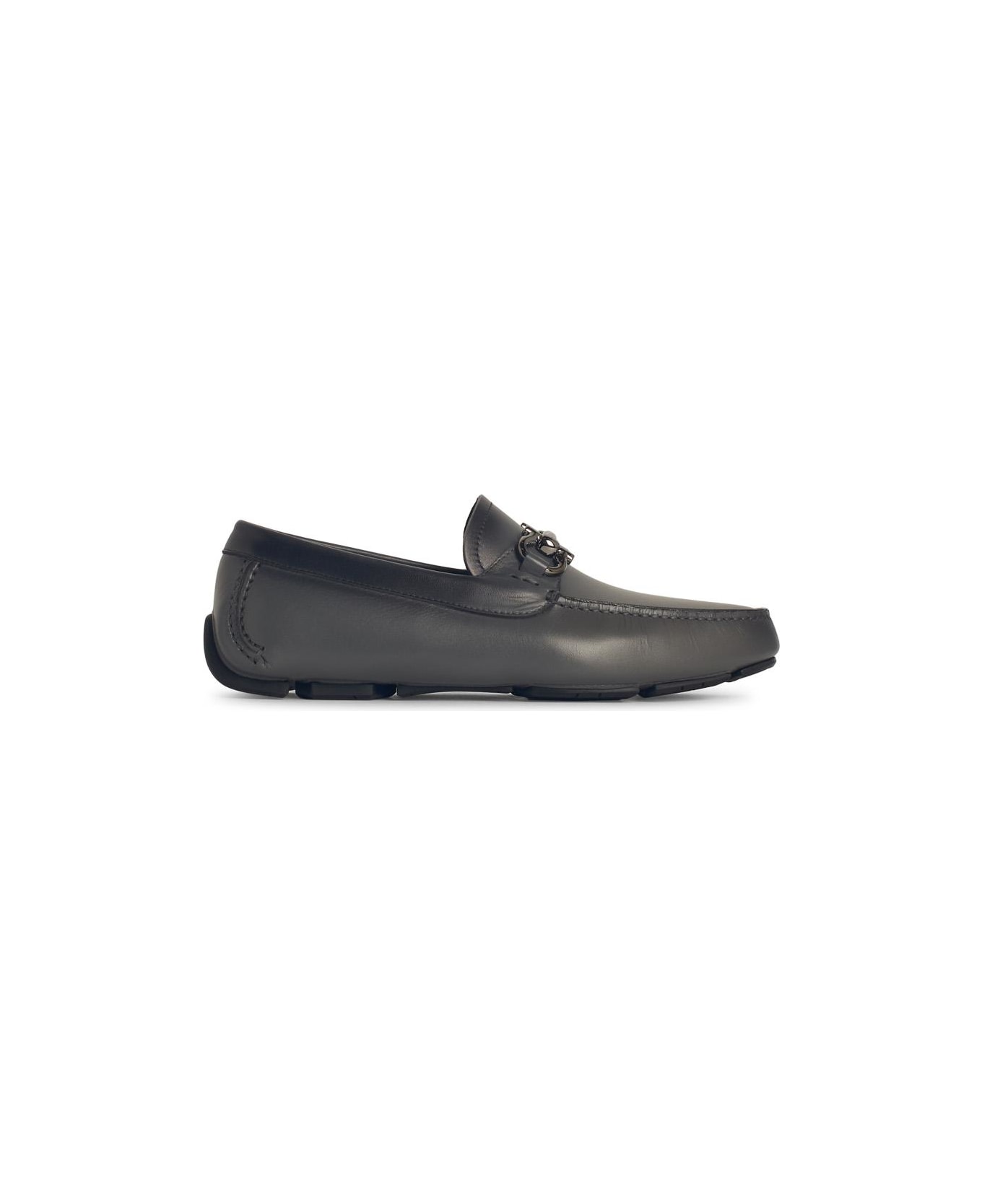 Ferragamo Black Leather Loafers - Black