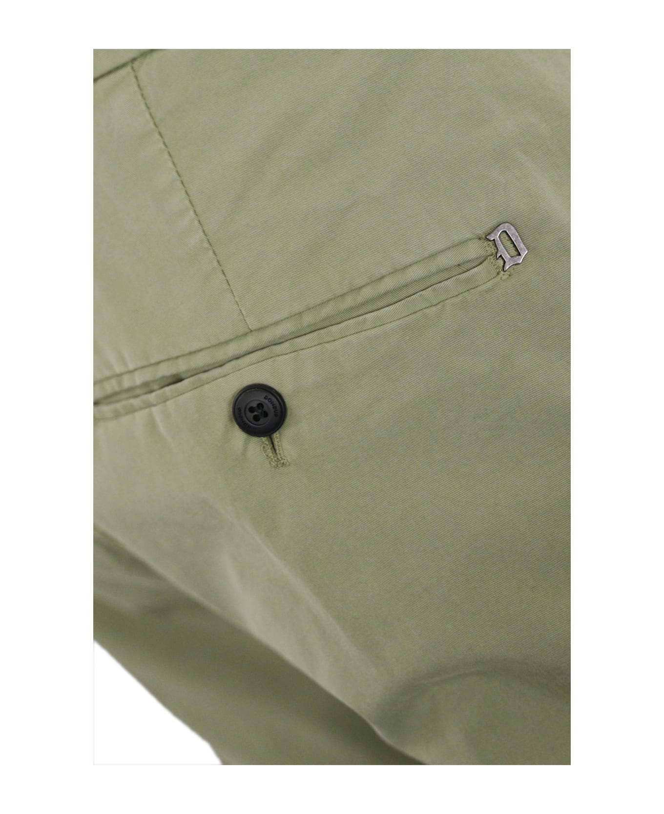 Dondup Gaubert Trousers In Stretch Cotton - Verde Salvia
