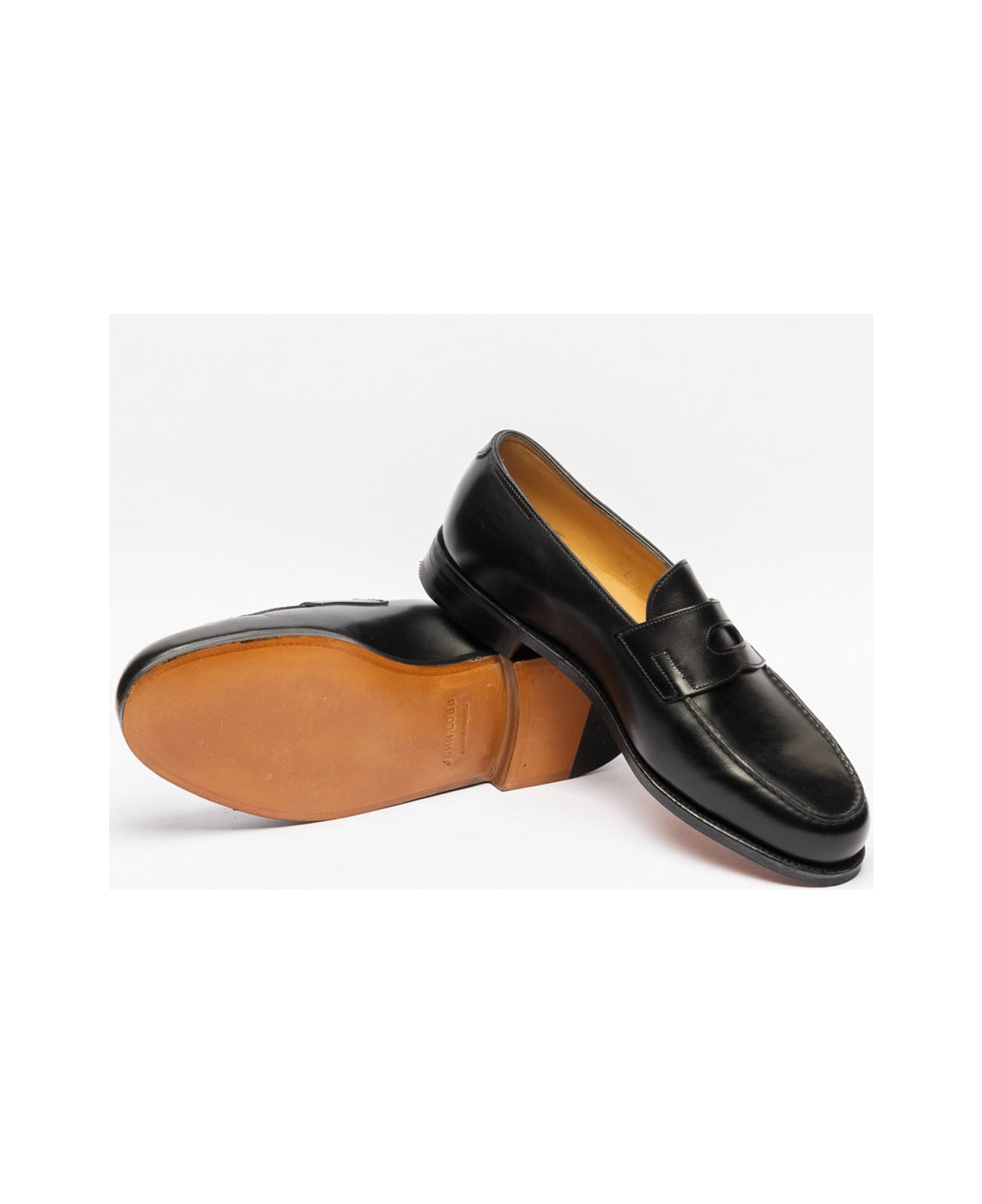 John Lobb Lopez Black Calf Penny Loafer - Nero