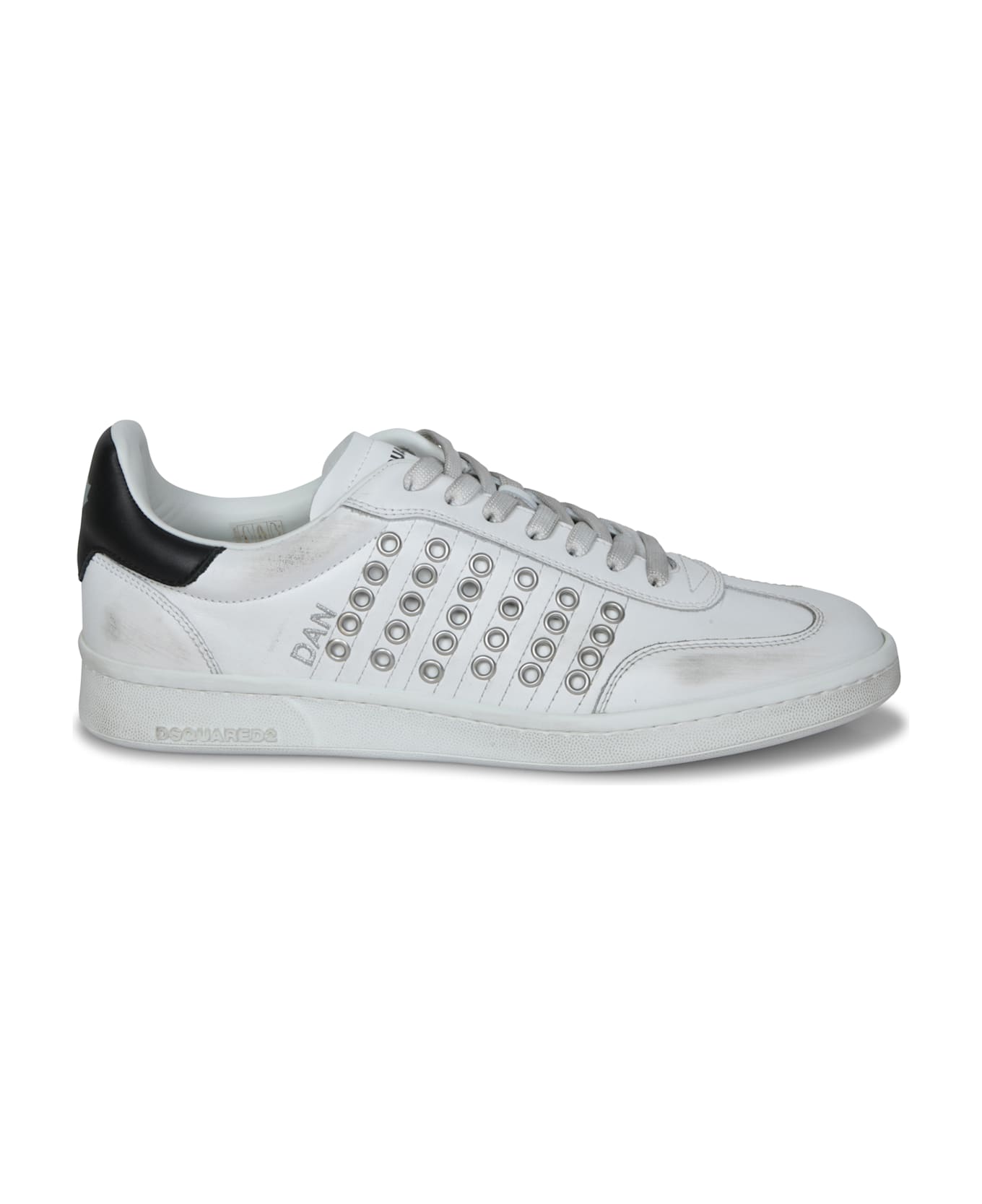 Dsquared2 Black And White Studded Sneakers - White