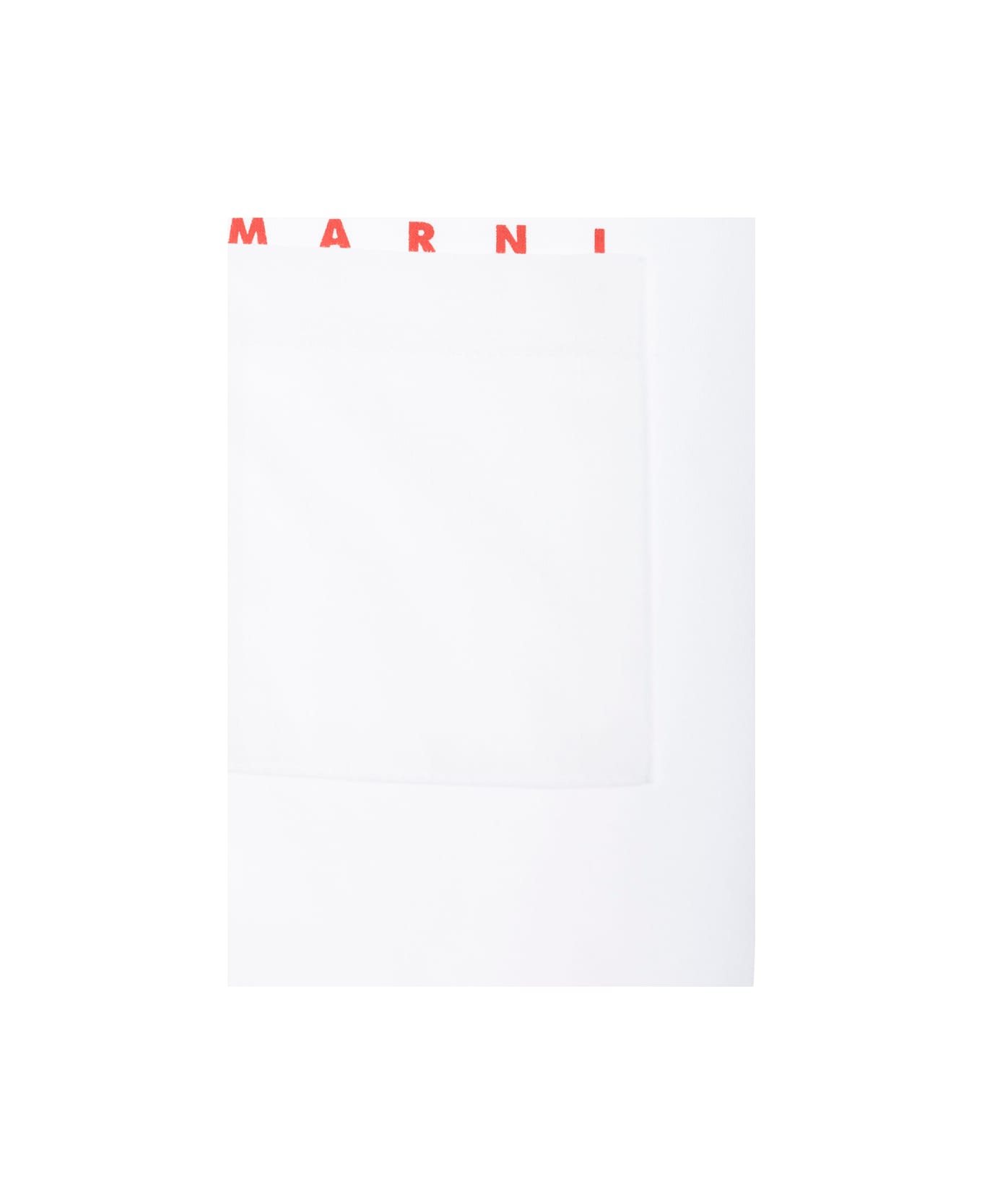 Marni White Crewneck T-shirt With Logo Lettering On The Front In Cotton Boy - White