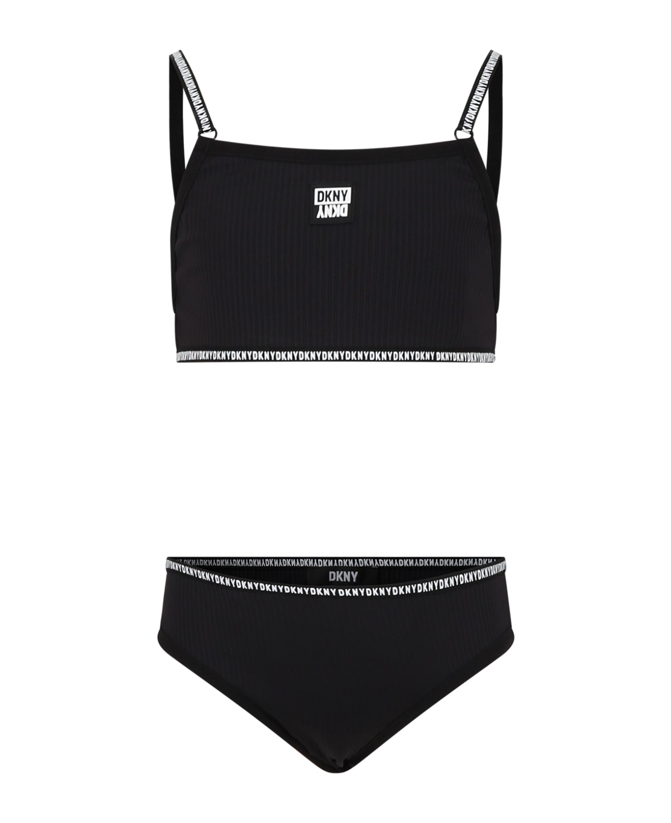 DKNY Black Bikini For Girl With Logo - Black