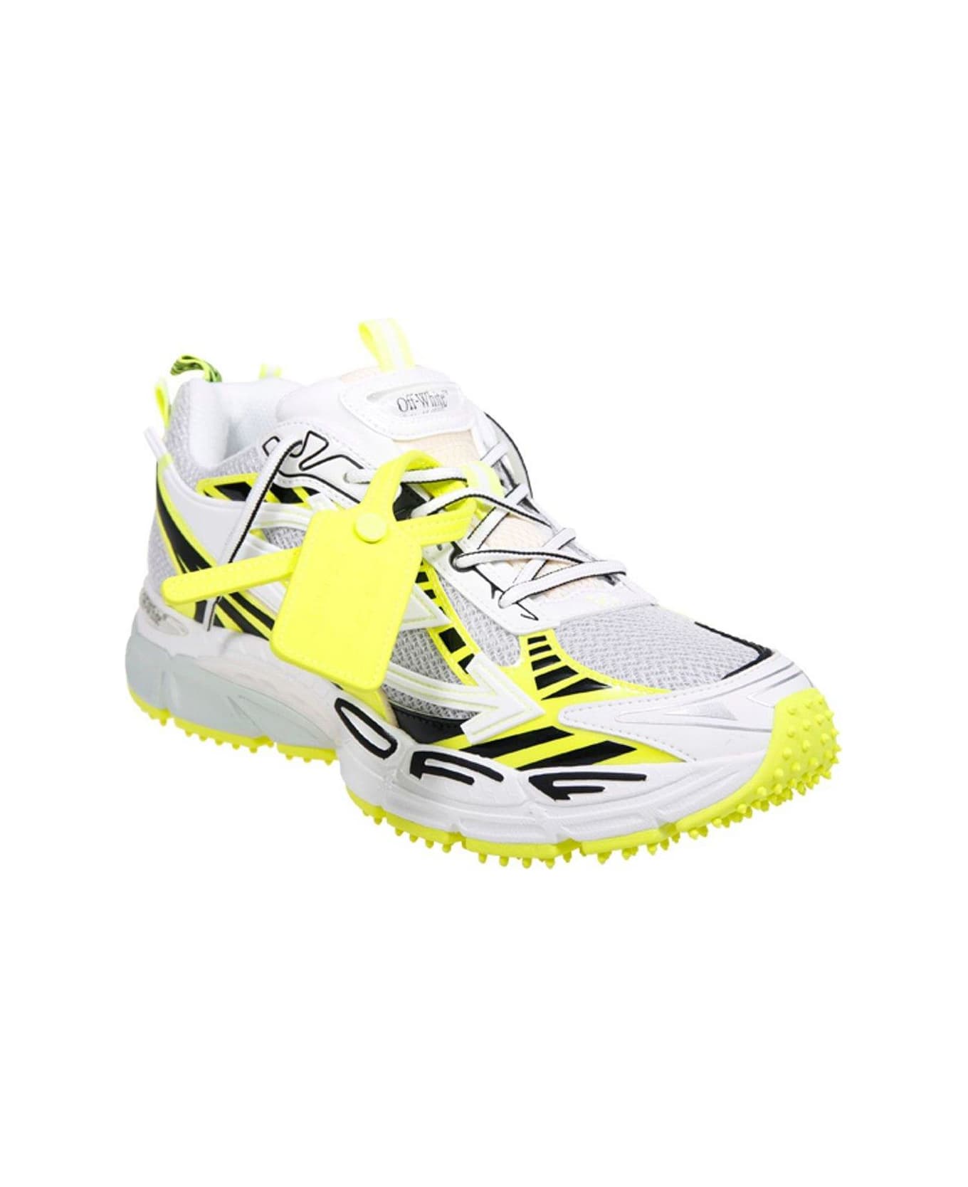 Off-White Ow Be Right Back Lace-up Sneakers - White Yellow Fluo