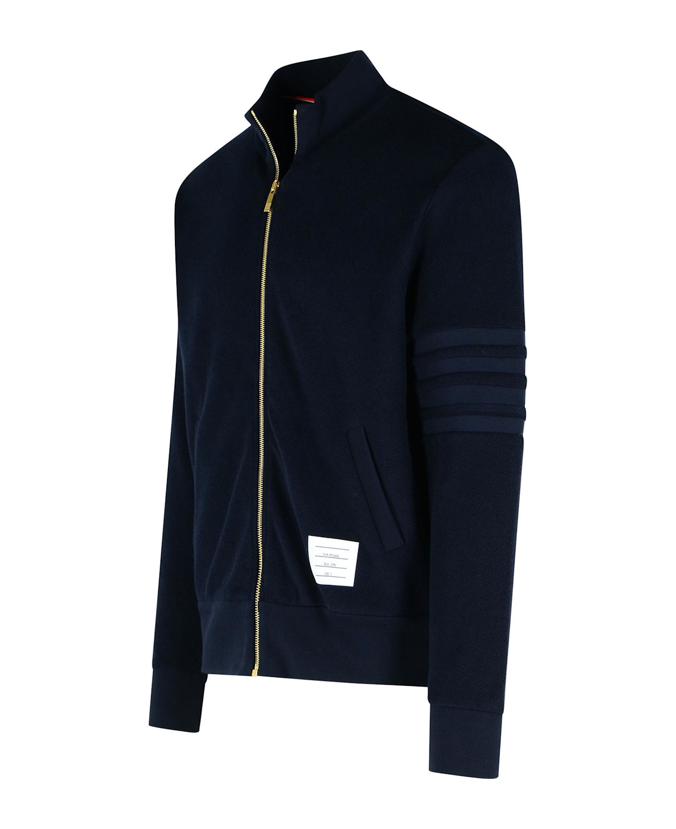 Thom Browne 
funnel
 Navy Cotton Jacket - navy
