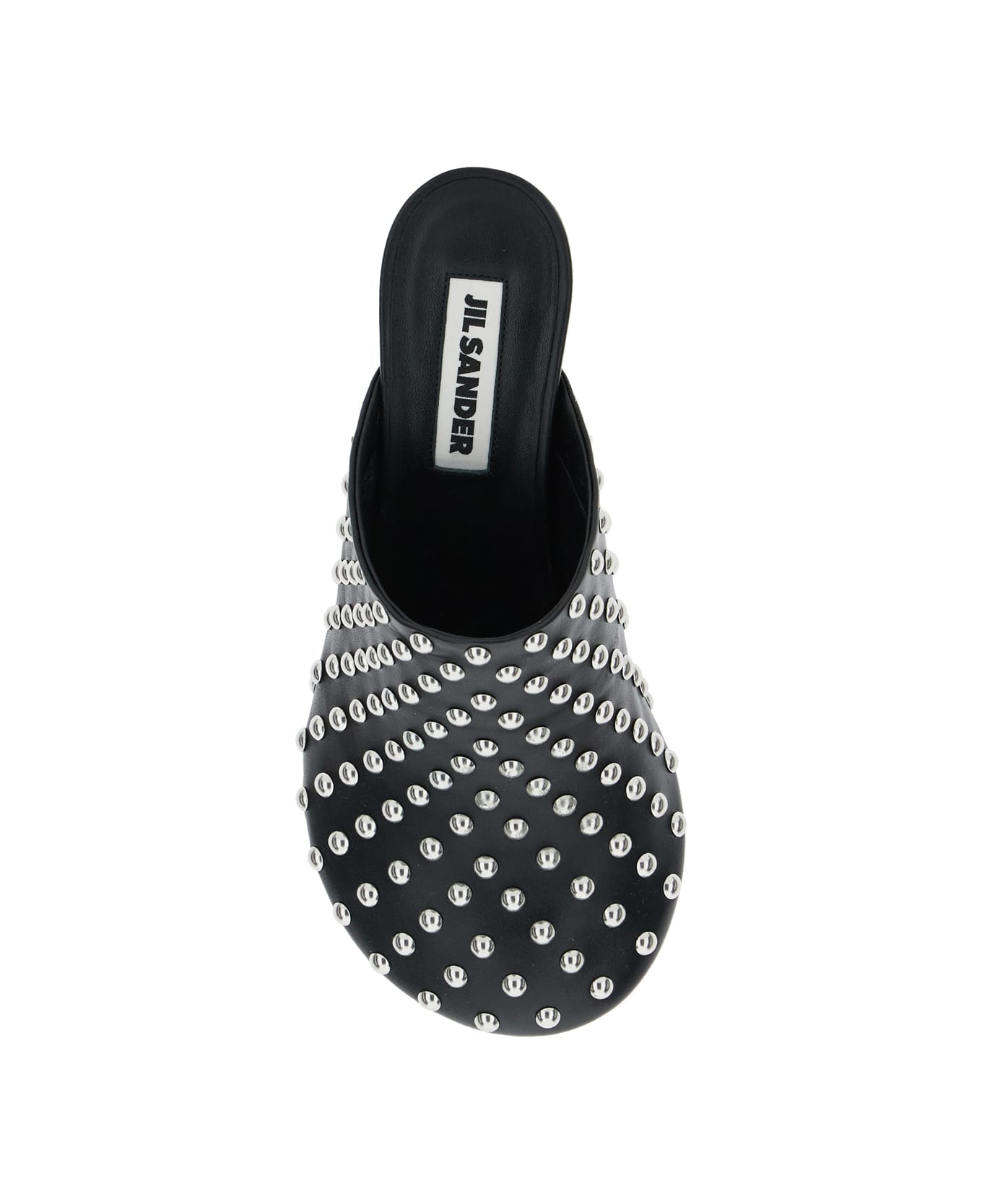 Jil Sander Black Mules With Low Heel And All-over Stud Embellishments - BLACK