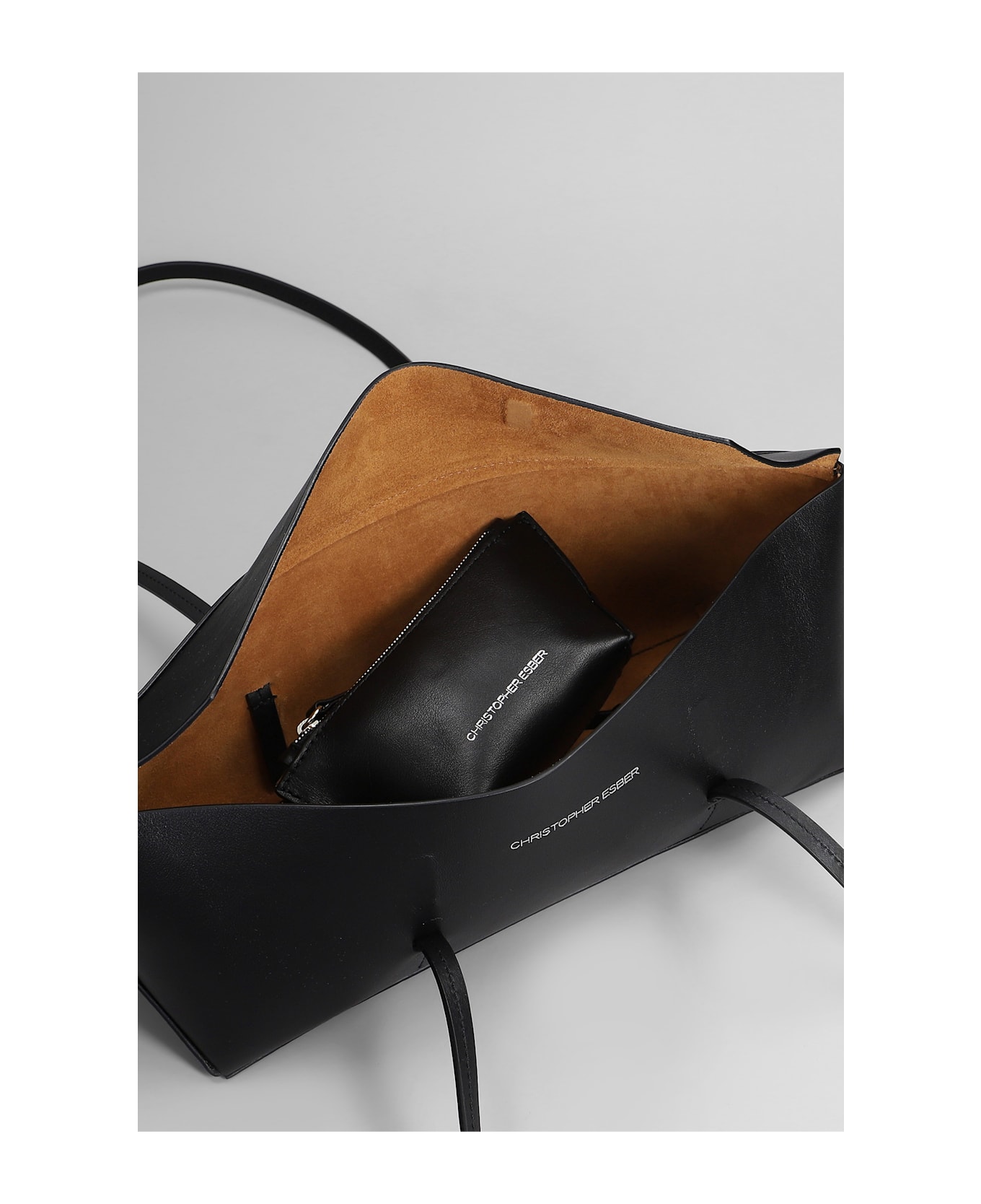 Christopher Esber Gondola Mini Shoulder Bag In Black Leather - black