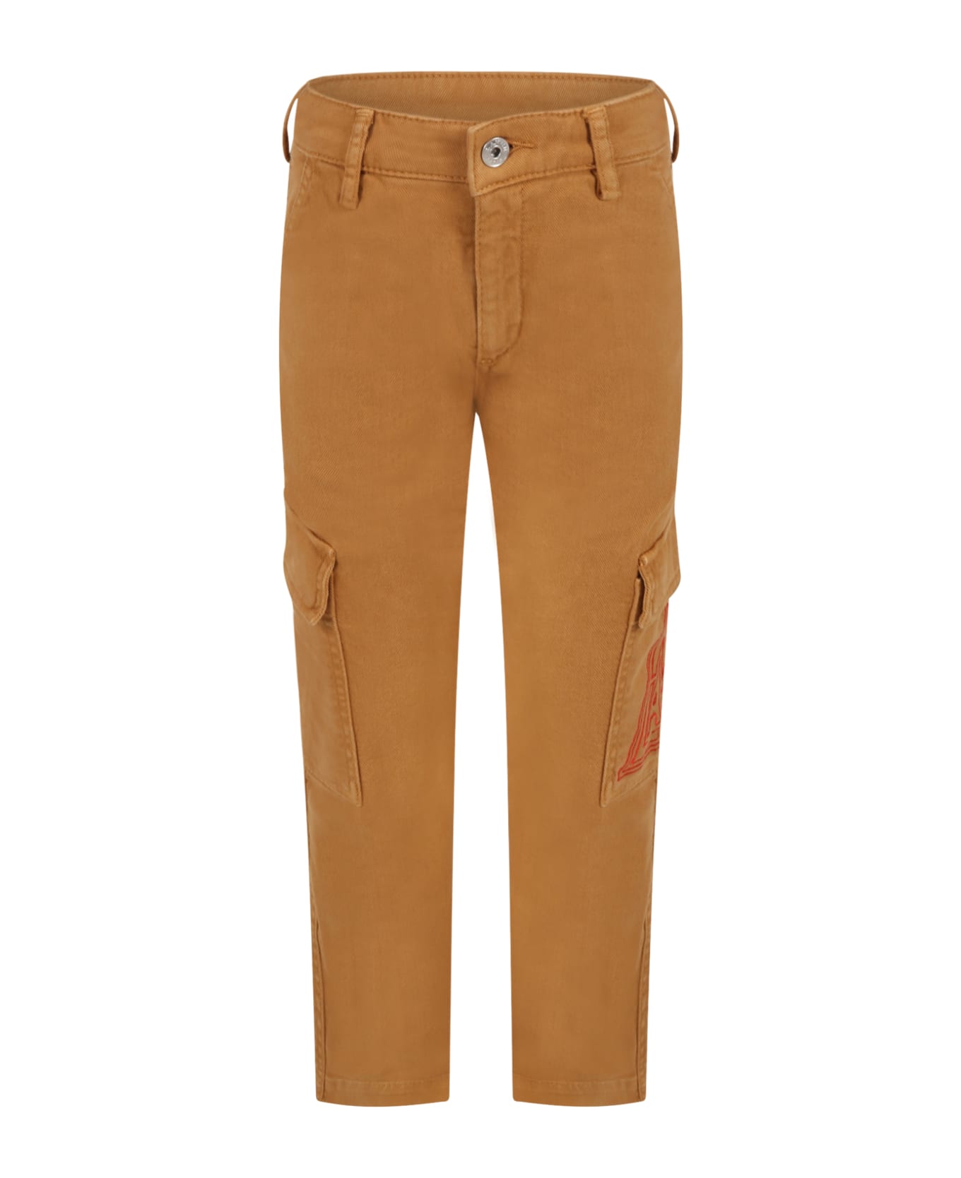 Lanvin Brown Cargo-pants For Boy With Logo - Brown ボトムス