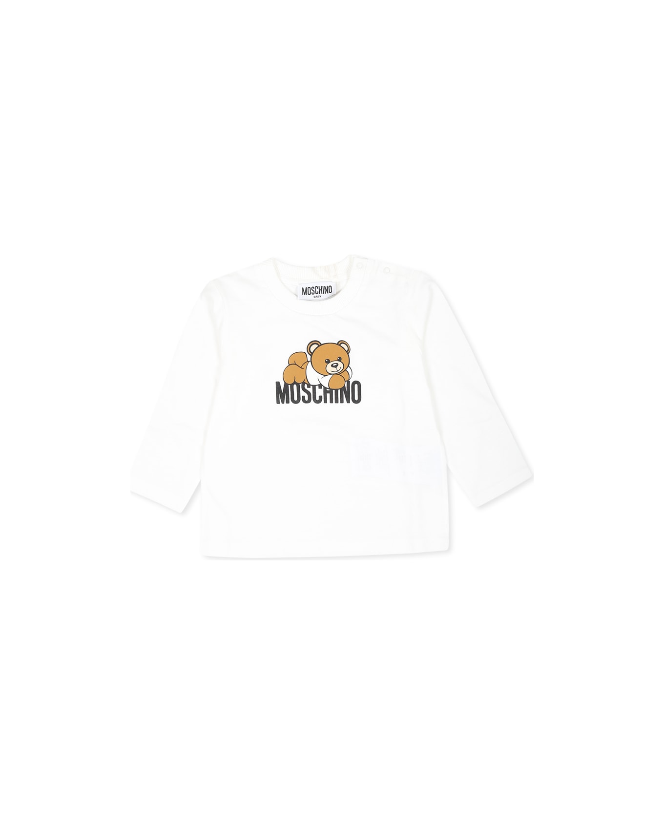 Moschino Ivory T-shirt For Babykids With Teddy Bear - Ivory