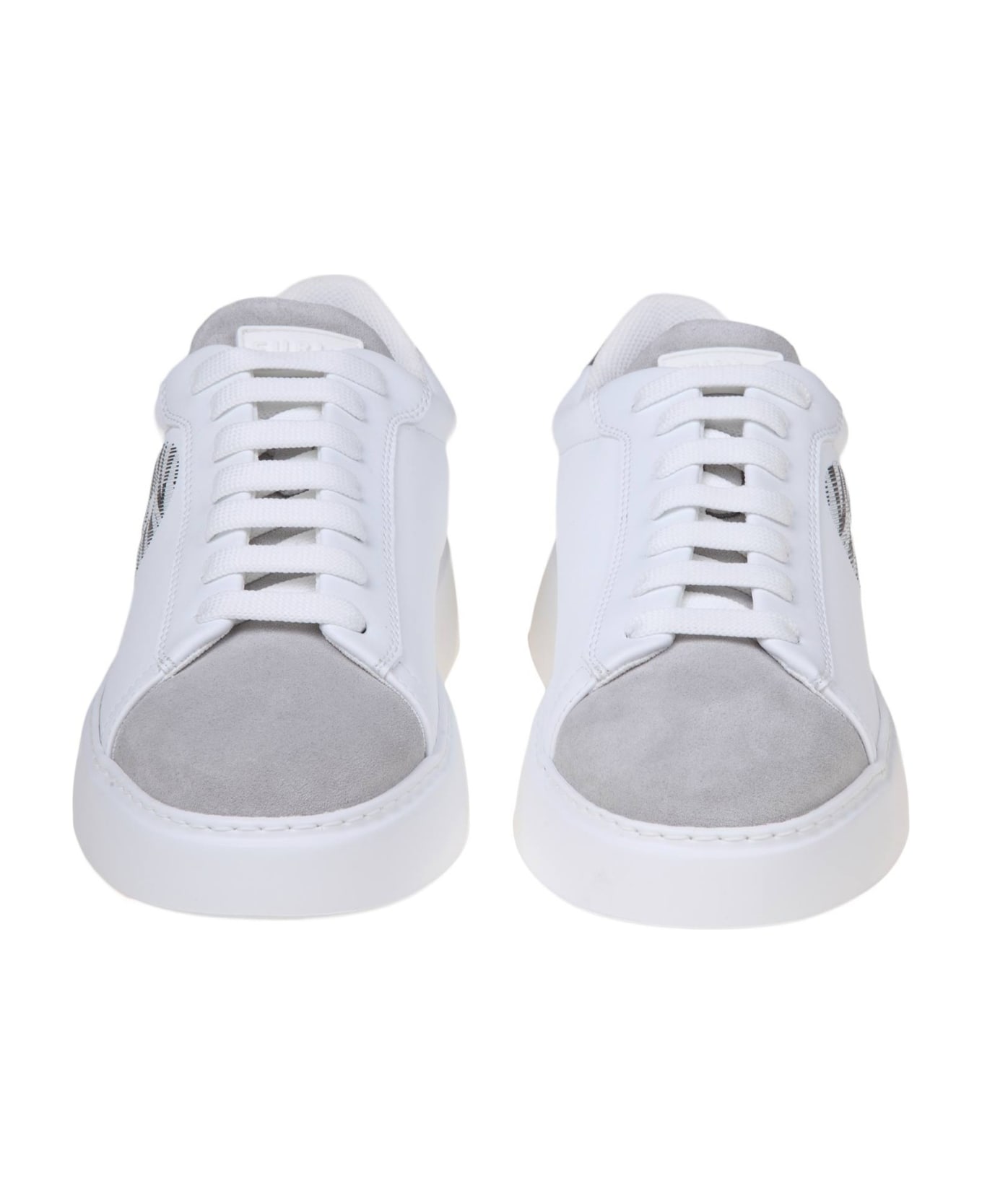 Furla Sports Sneakers In White Leather - WHITE/TALCO