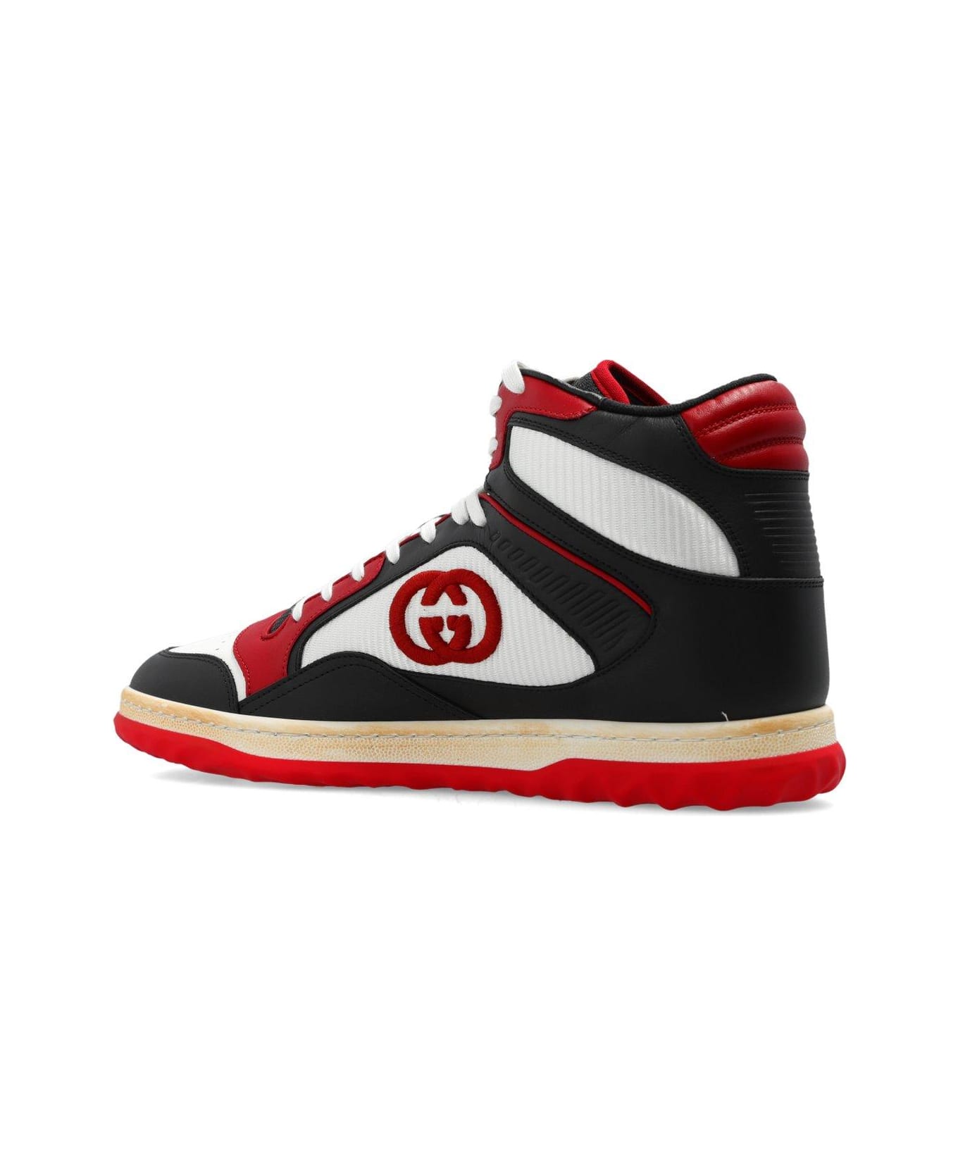 Gucci Panelled High-top Sneakers - BLAOFWHHREDBLA
