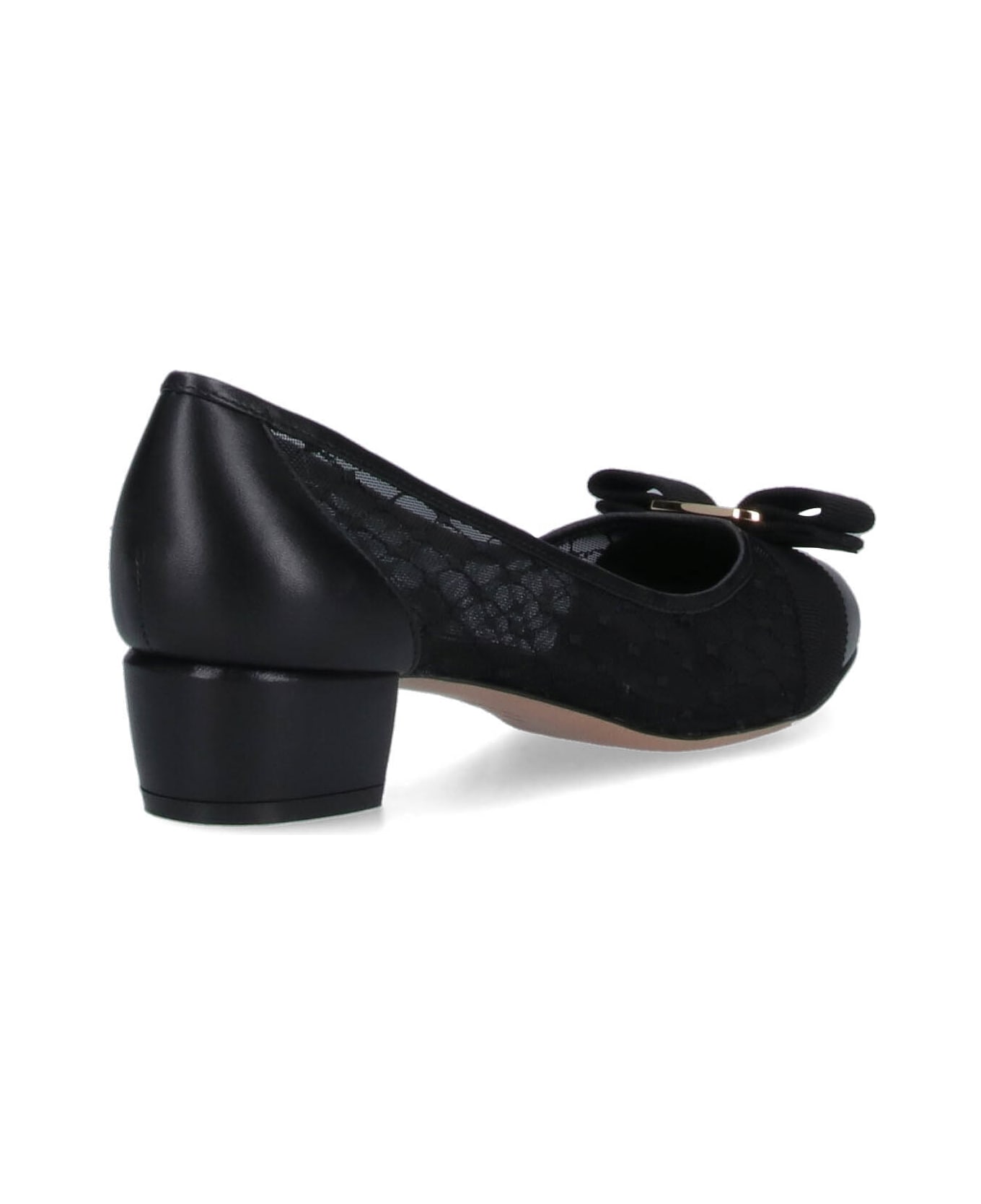 Ferragamo Mesh Pumps "vara" - Black  