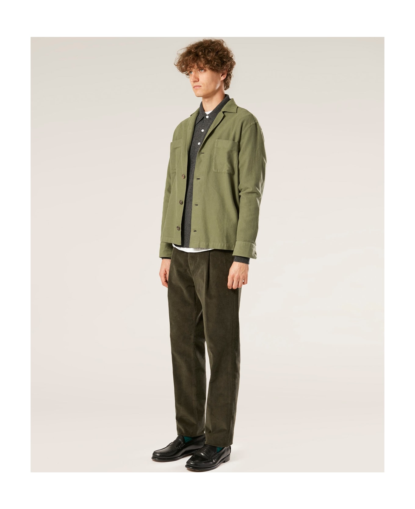 doppiaa Aabba Green Cotton Overshirt