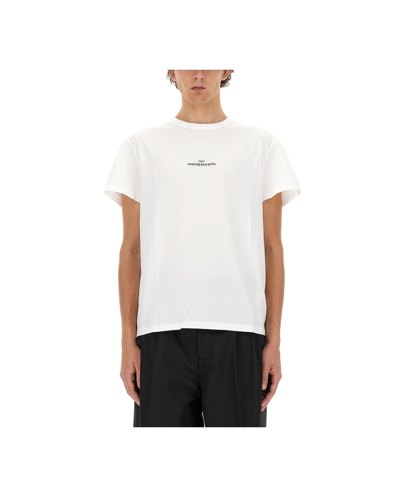 Maison Margiela Distorted Logo T-shirt - WHITE