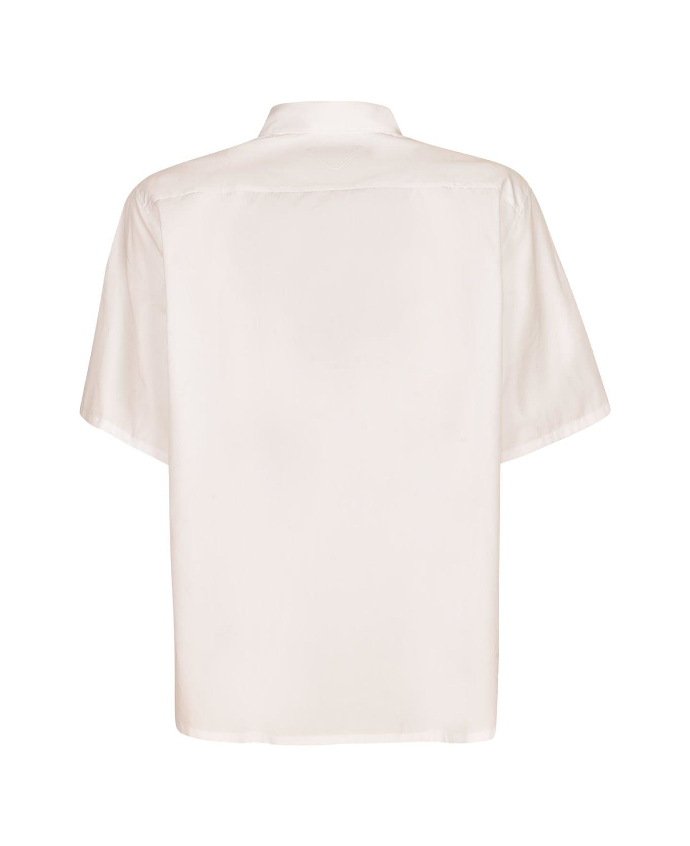 Rose-appliqué Short-sleeved Shirt