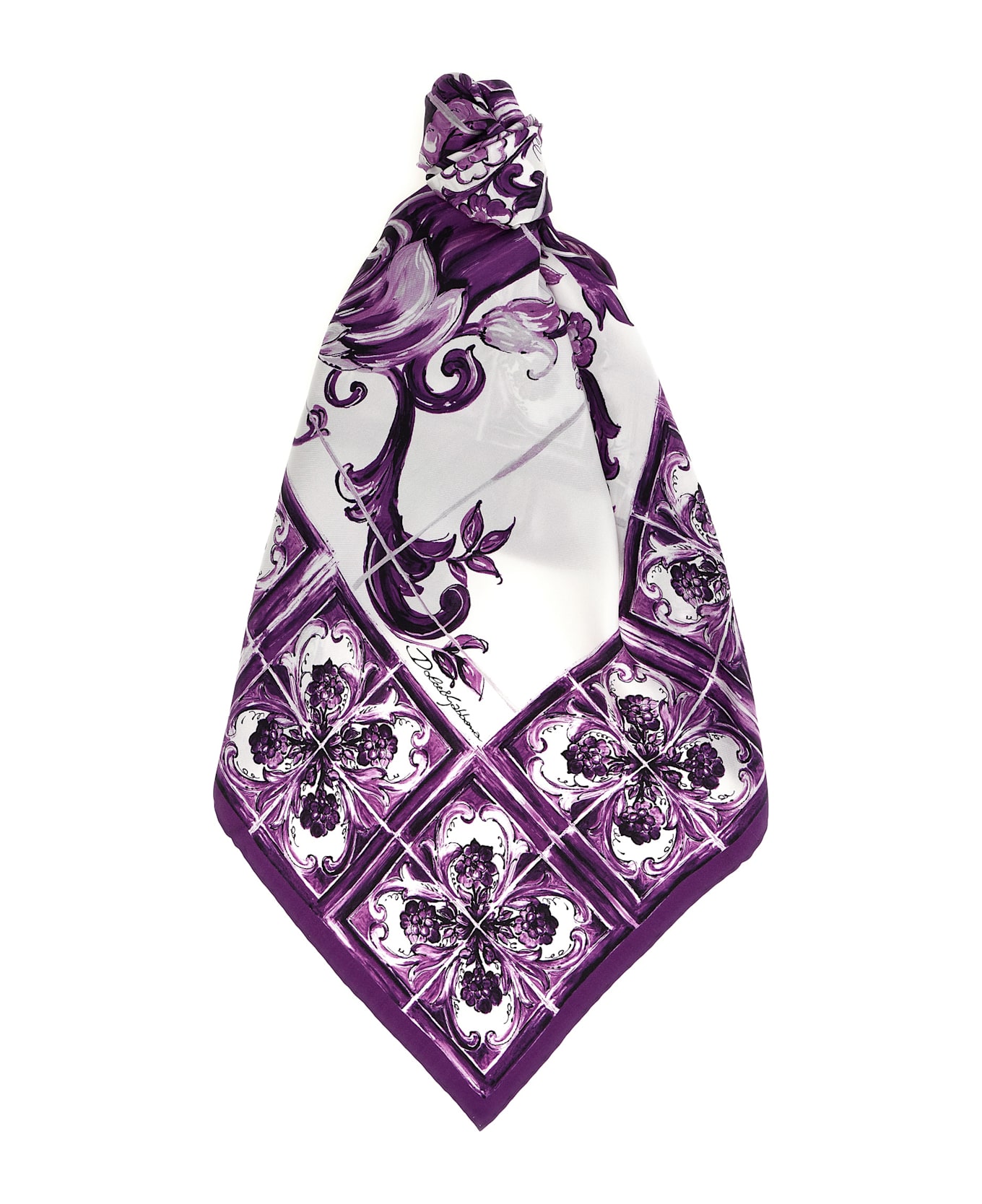 Dolce 
Gabbana 
maiolica
 Print Scarf - Purple