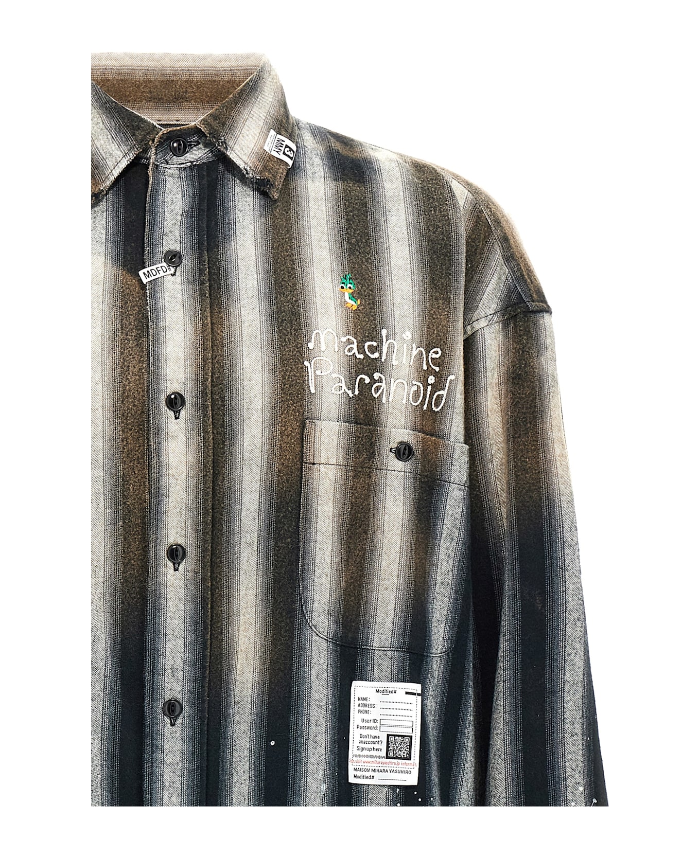 Mihara Yasuhiro Vintage Striped Shirt - Black