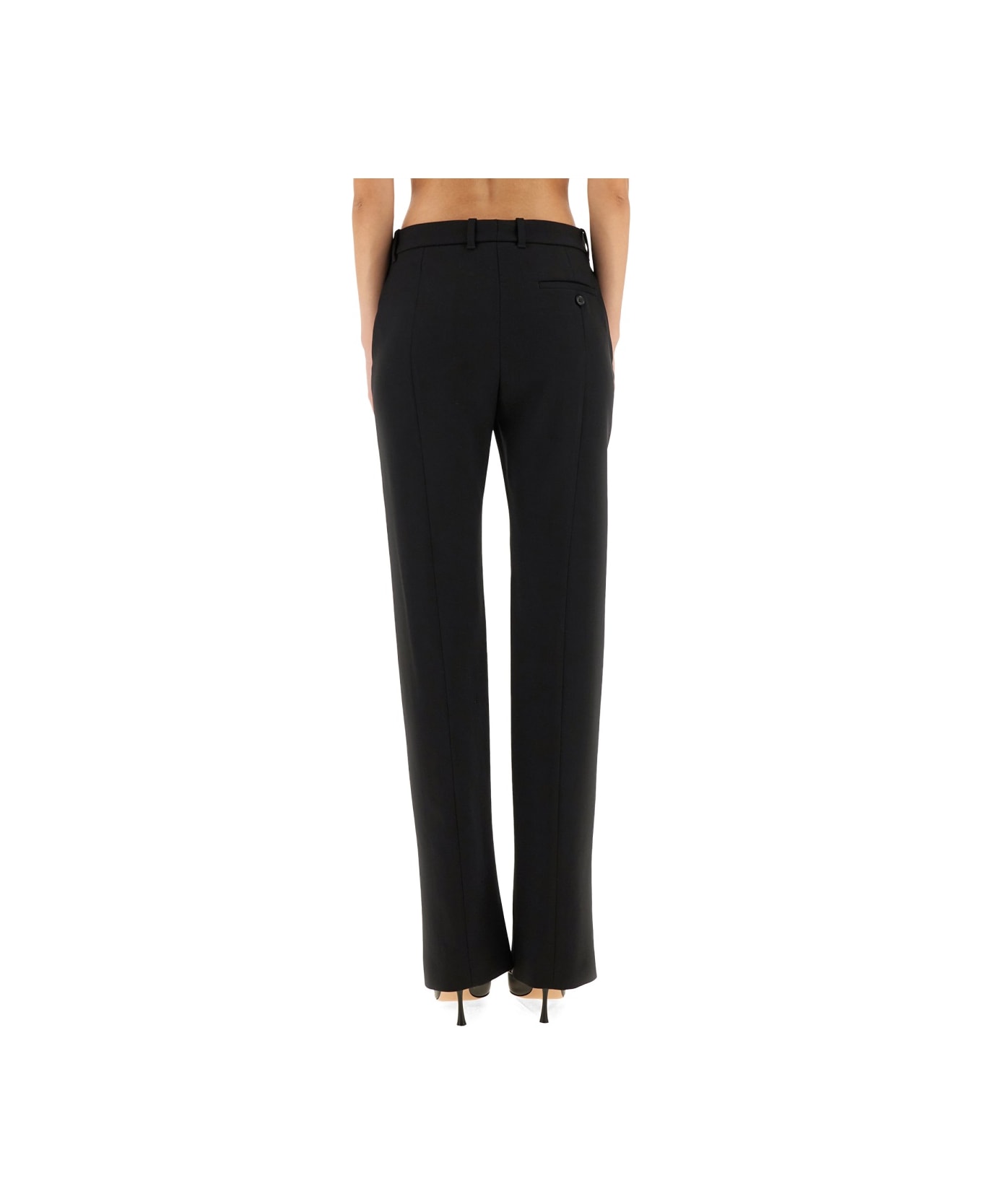 Alexander McQueen Wool Gabardine Tailored Pants - BLACK