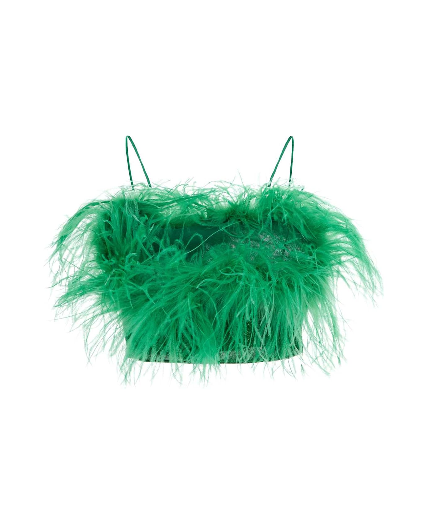 Oseree Grass Green Nylon Blend Top - EMERALDGREEN