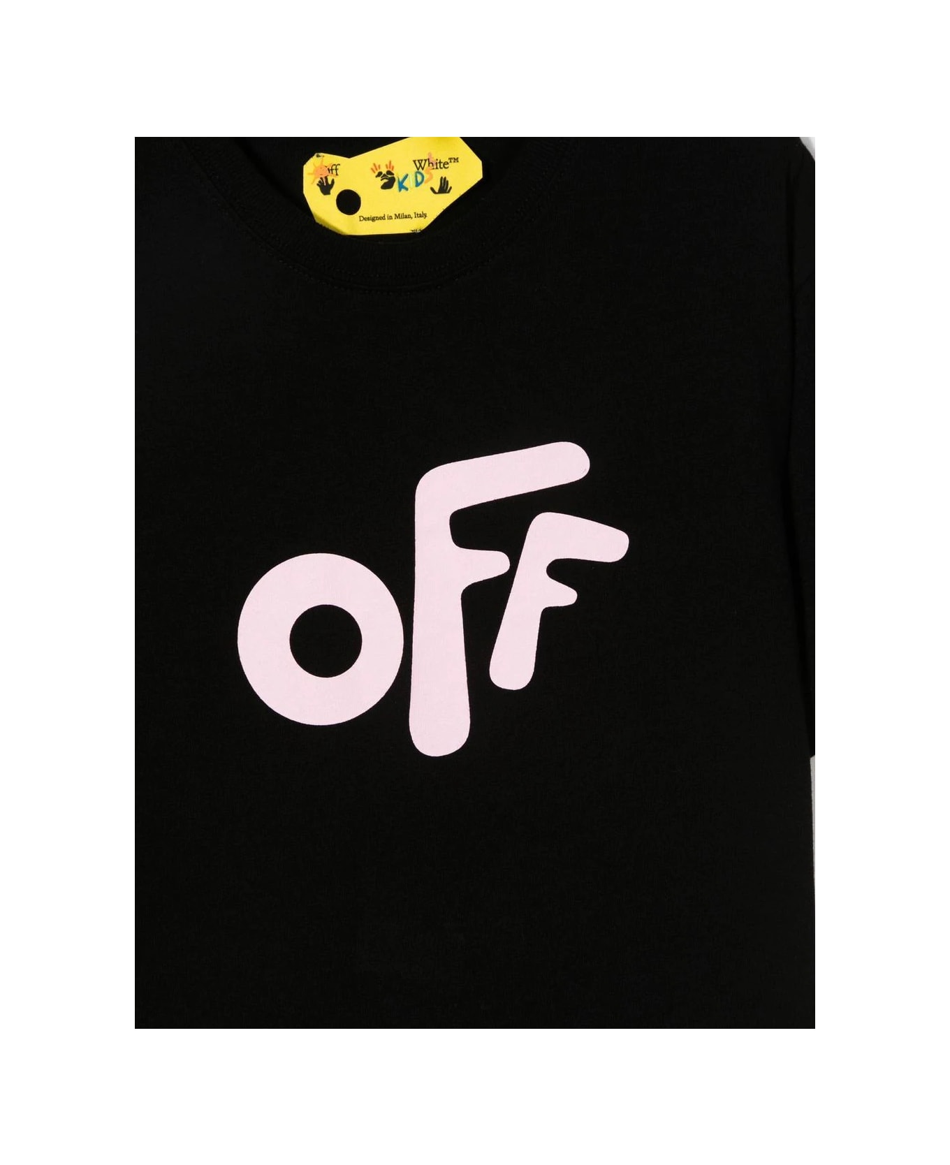 Off-White Kids Black And Pink Off Rounded T-shirt - Black/pink